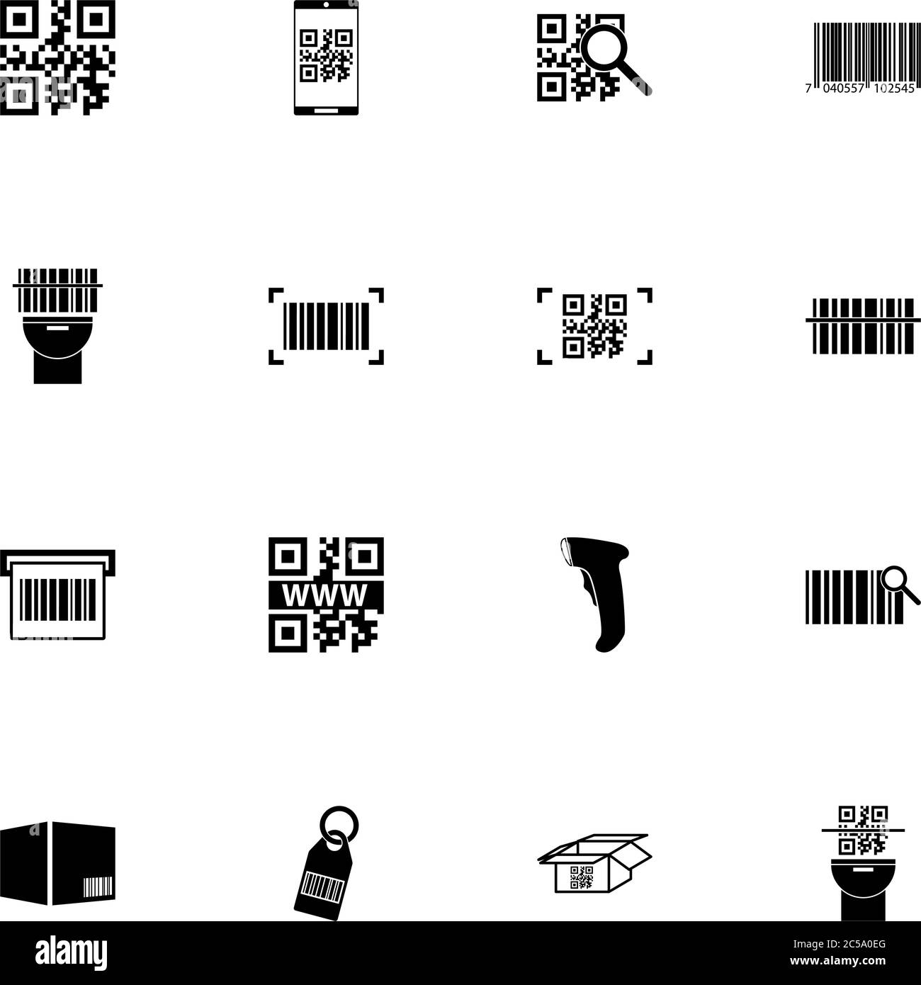 Check Code icon - Expand to any size - Change to any colour. Perfect Flat Vector Contains such Icons as qr code, package, pack, barcode, international Stock Vector