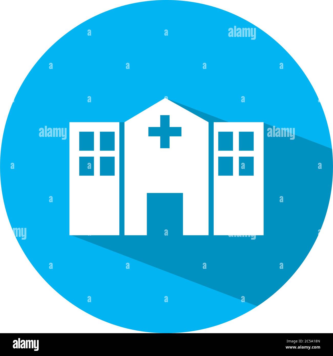 hospital building icon over white background, block style, vector ...