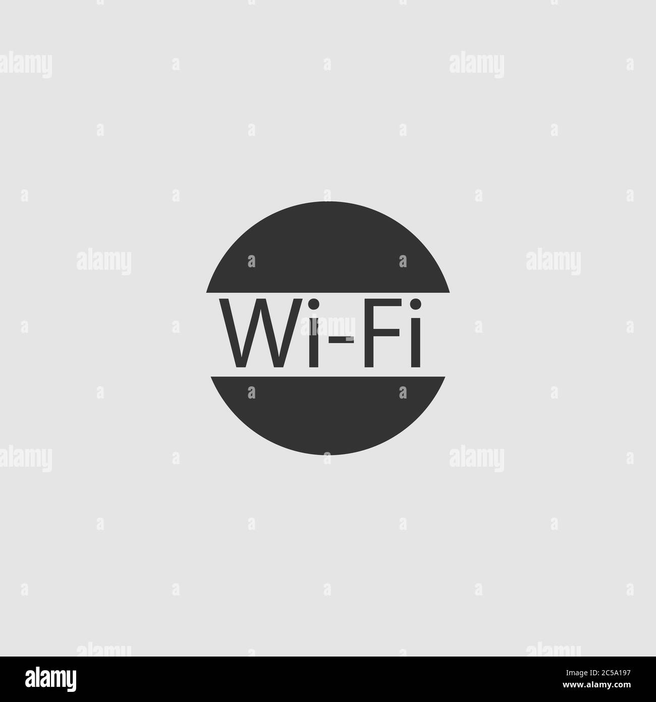Wifi icon flat. Black pictogram on grey background. Vector illustration ...