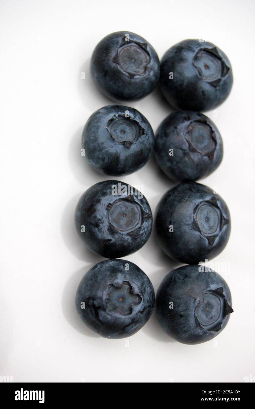 blueberry pile of blueberries fruit background with copy space healthy