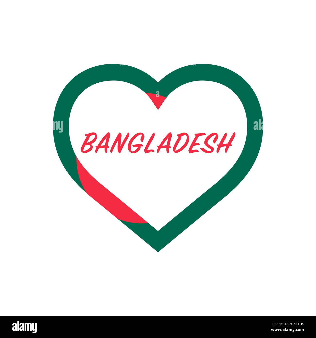 Bangladesh flag in heart. I love my country. sign. Stock vector