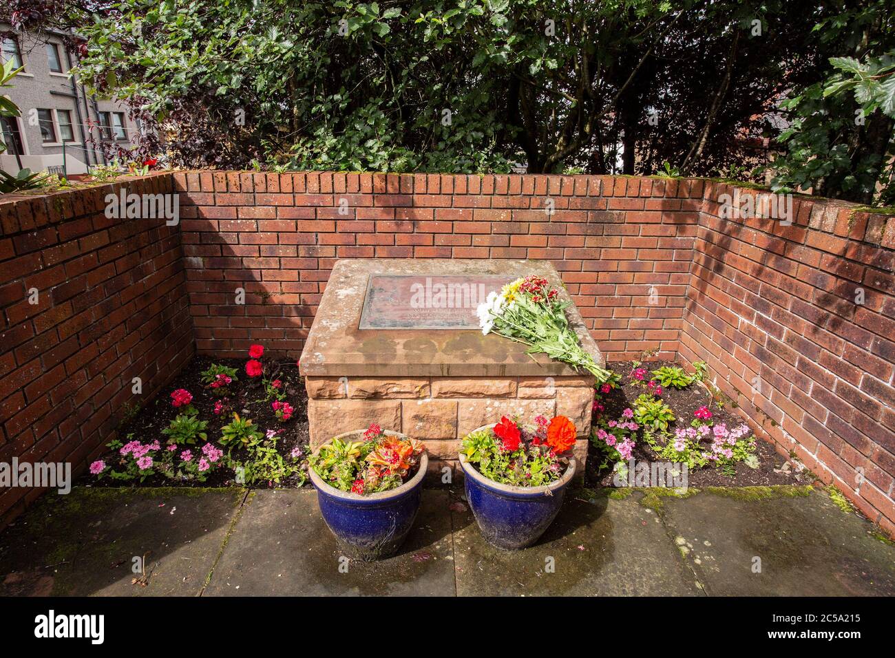 Monument in Rosebank Crescent to Pan Am Flight 103 which fell after a