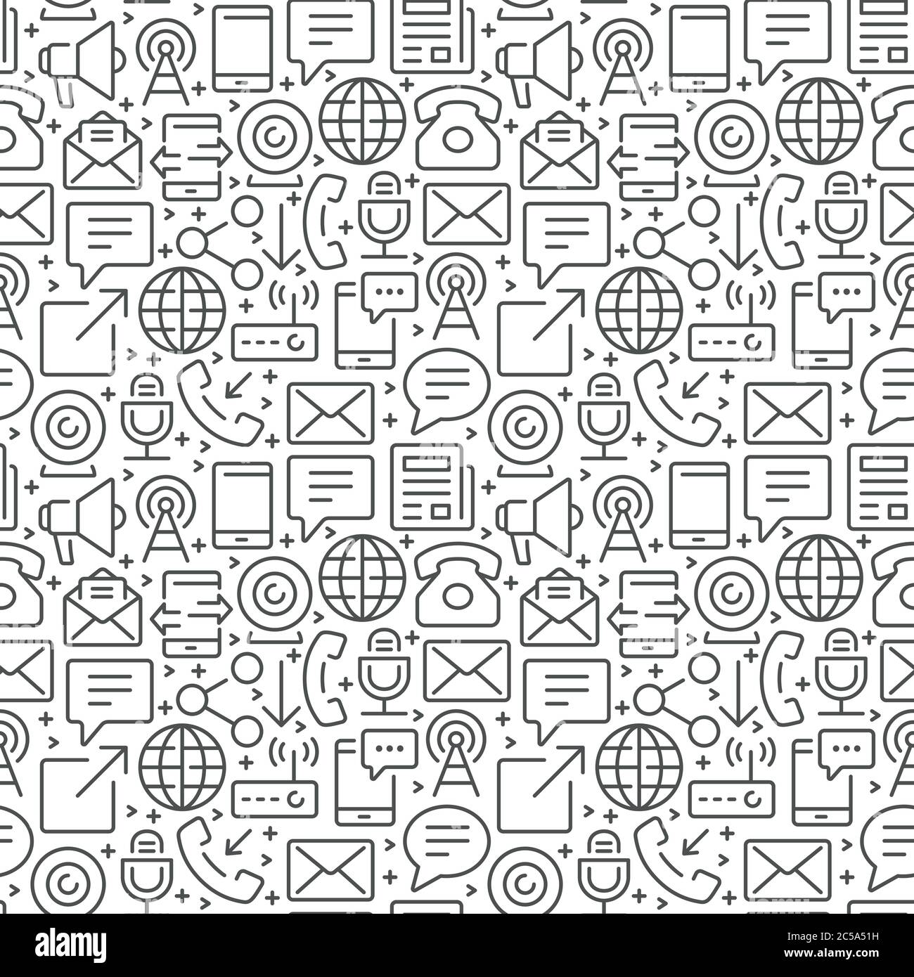 Communication seamless pattern with thin line icons Stock Vector Image &  Art - Alamy