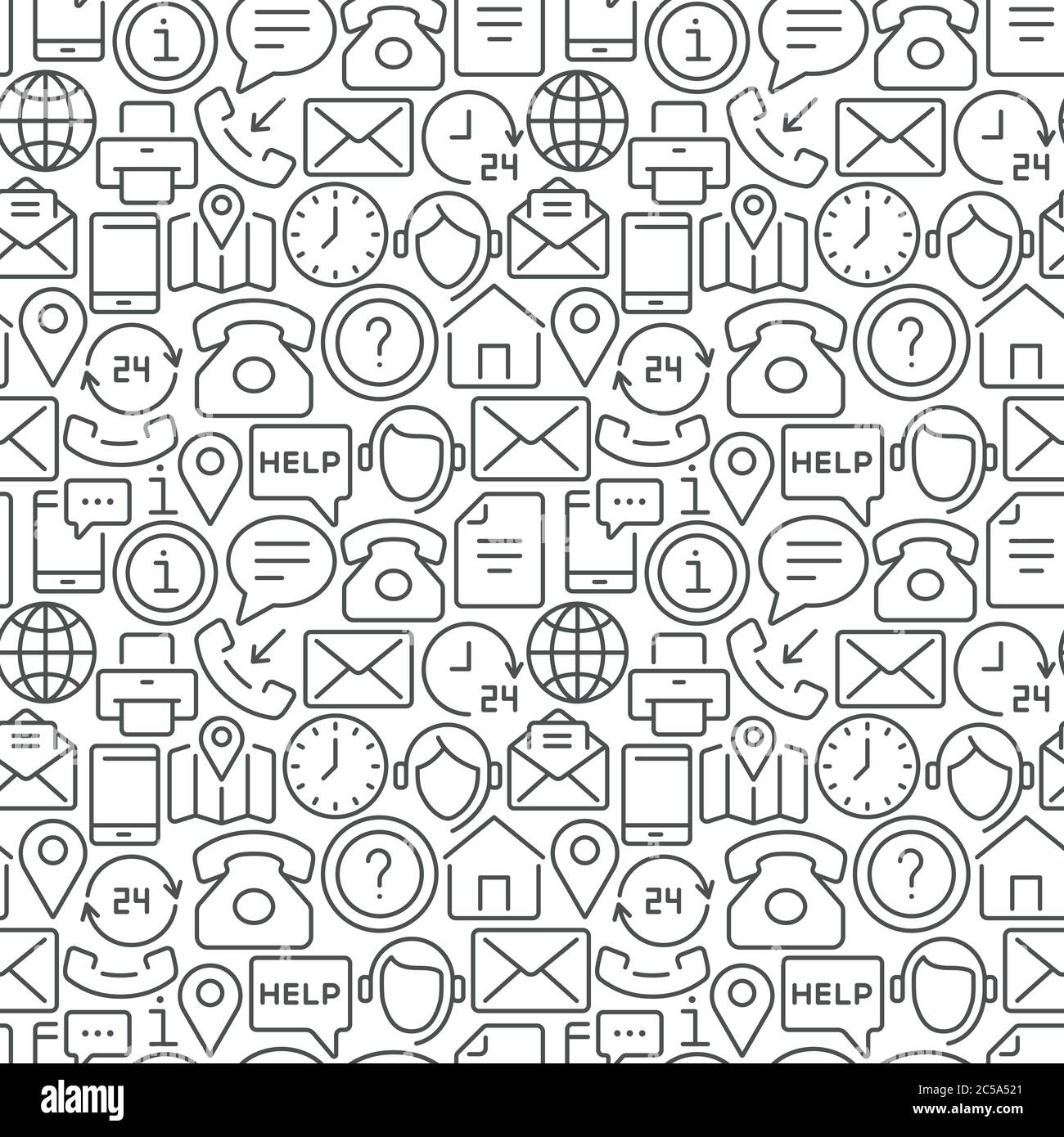 Contact info icons set Black and White Stock Photos Images Alamy