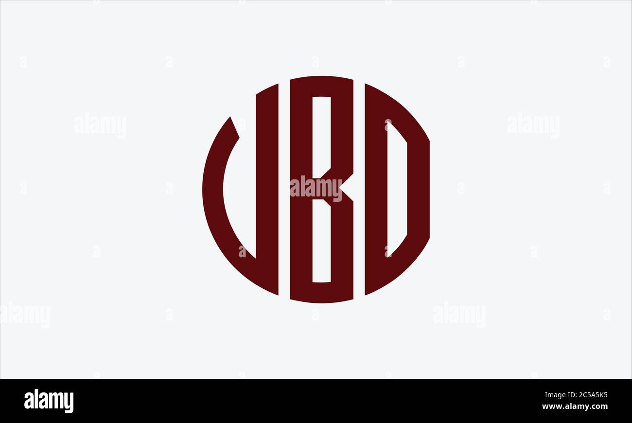 VBO circular emblem alphabet letter vector logo template Stock Vector