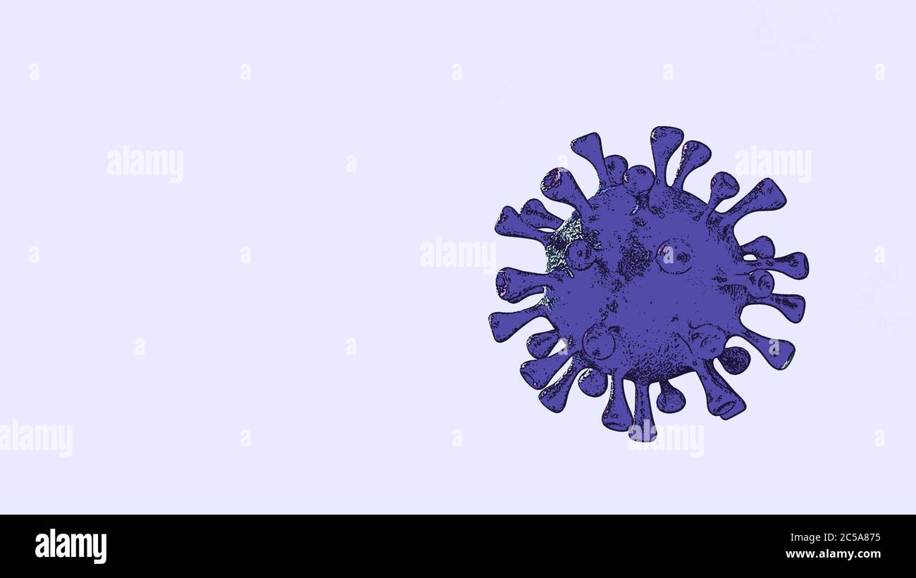 Corona Virus Banner Blue Cartoon Isolated with Color Background. Covid  Microbiology And Virology Concept Covid-19. Virus banner. Disease and  Epidemic Stock Photo - Alamy