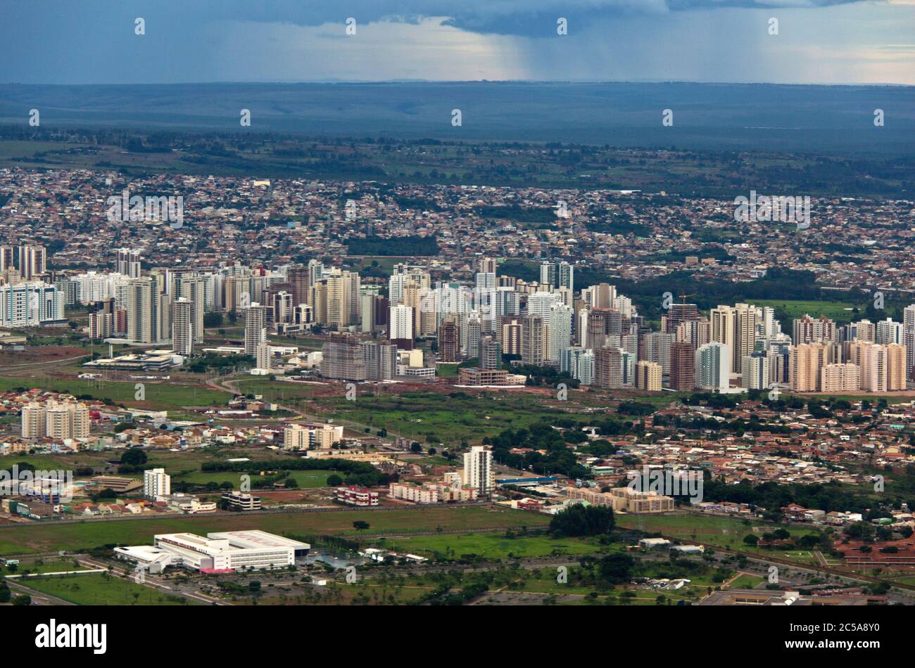 Brasilia, Brazil - Aerial view of Aguas Claras and Taguatinga, suburban  neighborhoods of intense urban development near the National Capital Stock  Photo - Alamy