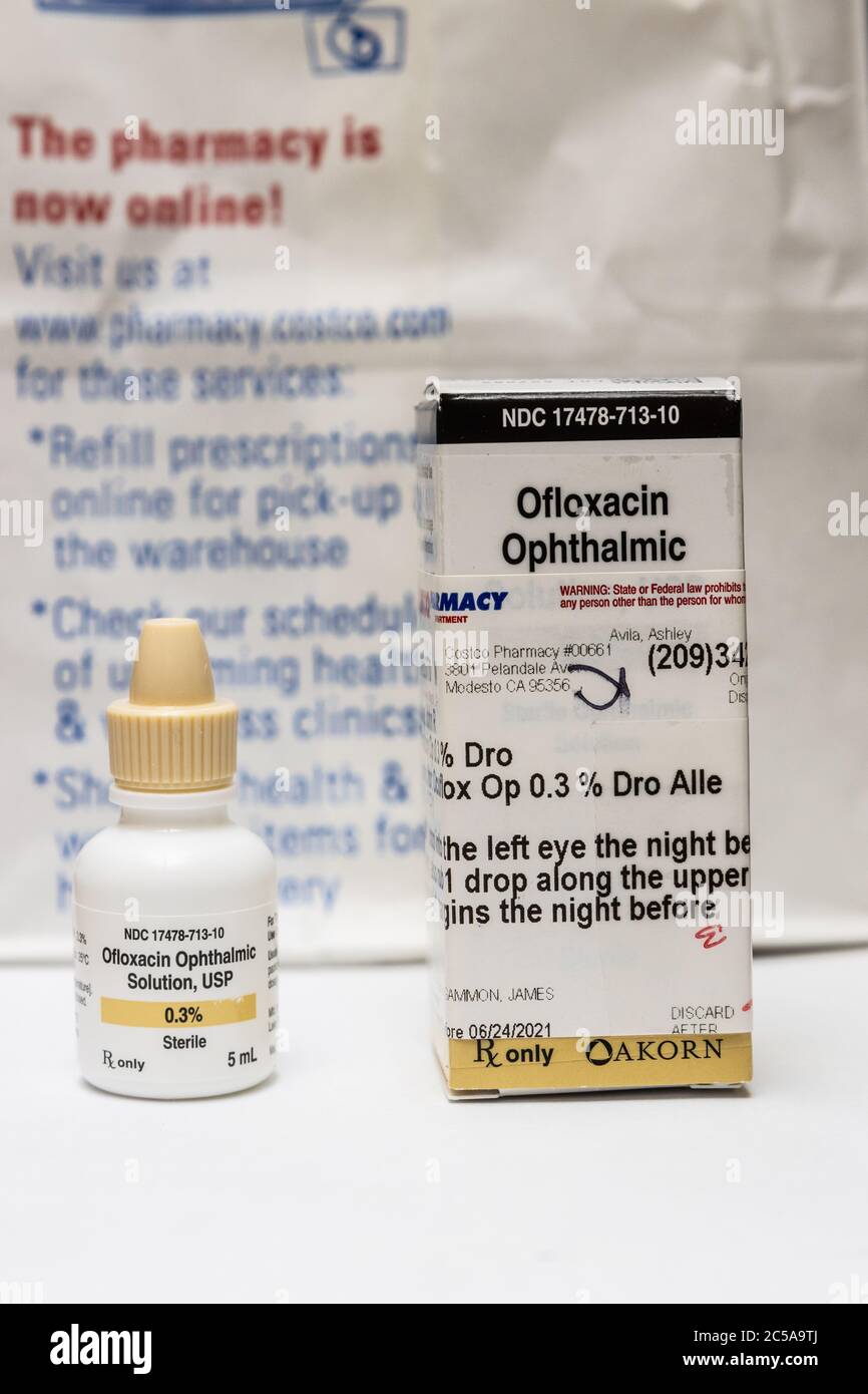 Akorn pharmaceuticals opthalmic solution from Costco Pharmacy Stock Photo