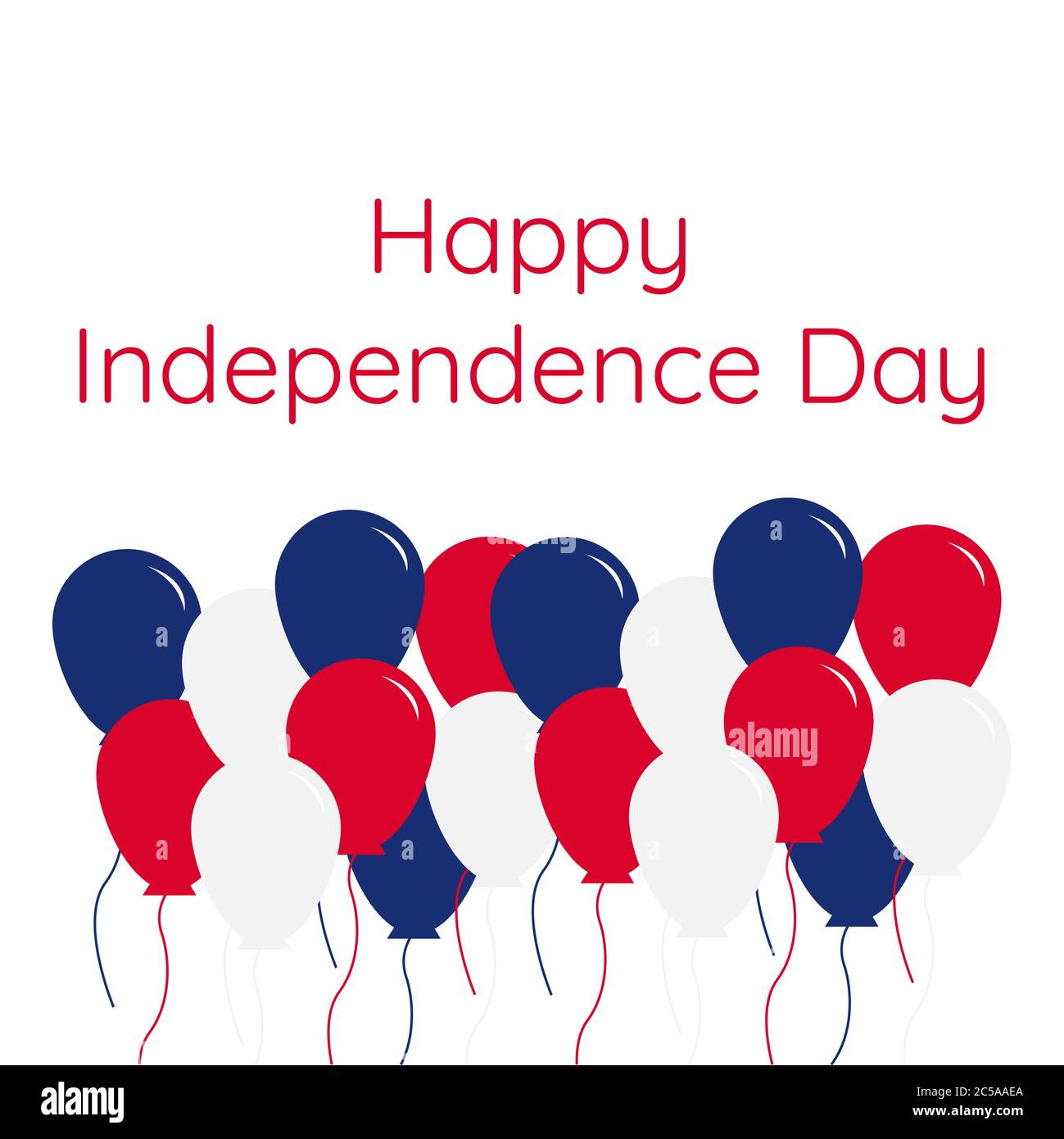 USA Independence Day poster with air balloons in flag colors isolated