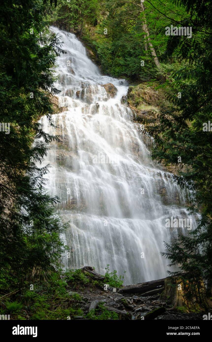 Beautiful Bridal Veil Falls in the Provincial Park, Canada Stock Photo