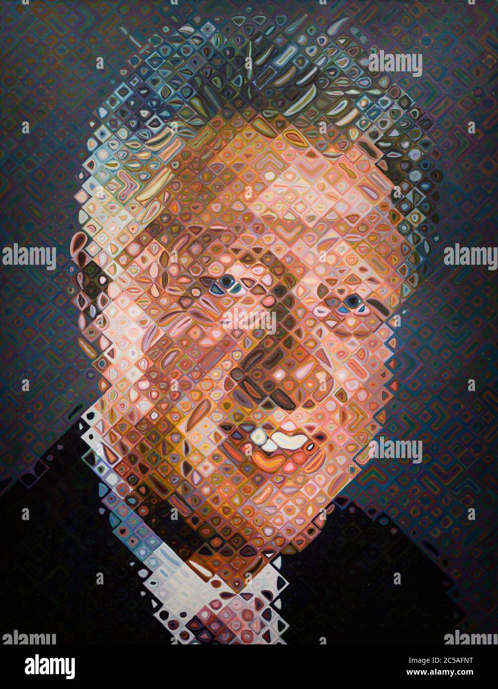 Bill Clinton portrait by Chuck Close 2006 Stock Photo