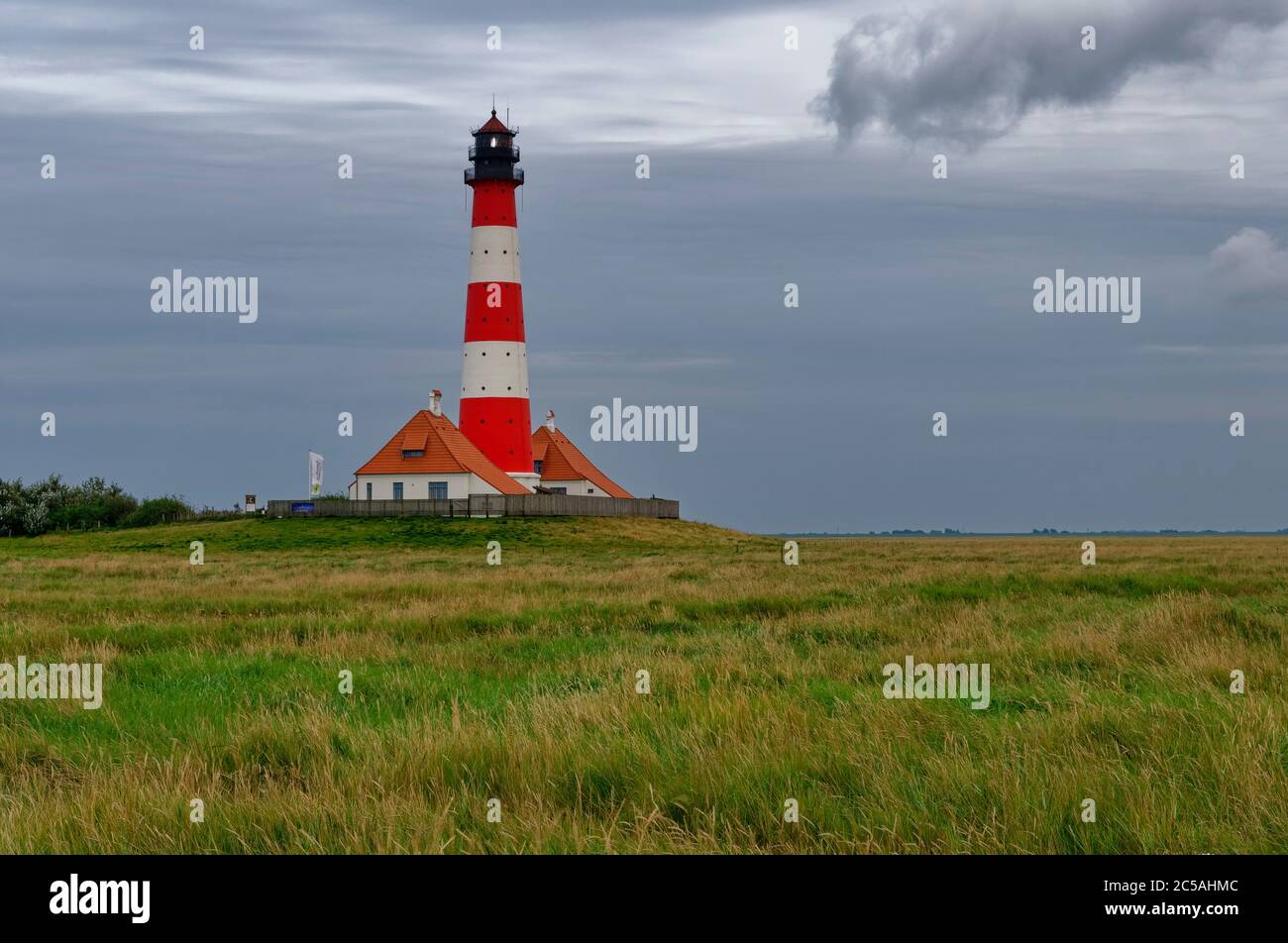 Westerheversand lighthouse germany hi-res stock photography …