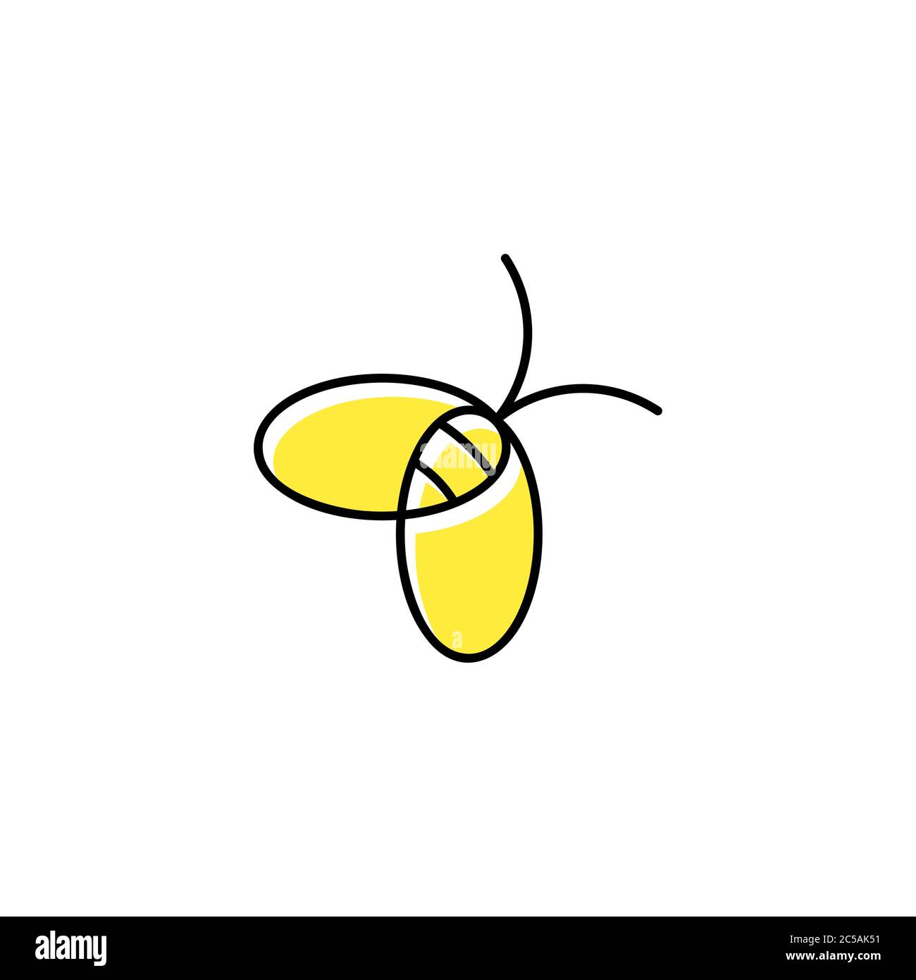 Bee logo, linear design concept, isolated on white background. Stock Vector