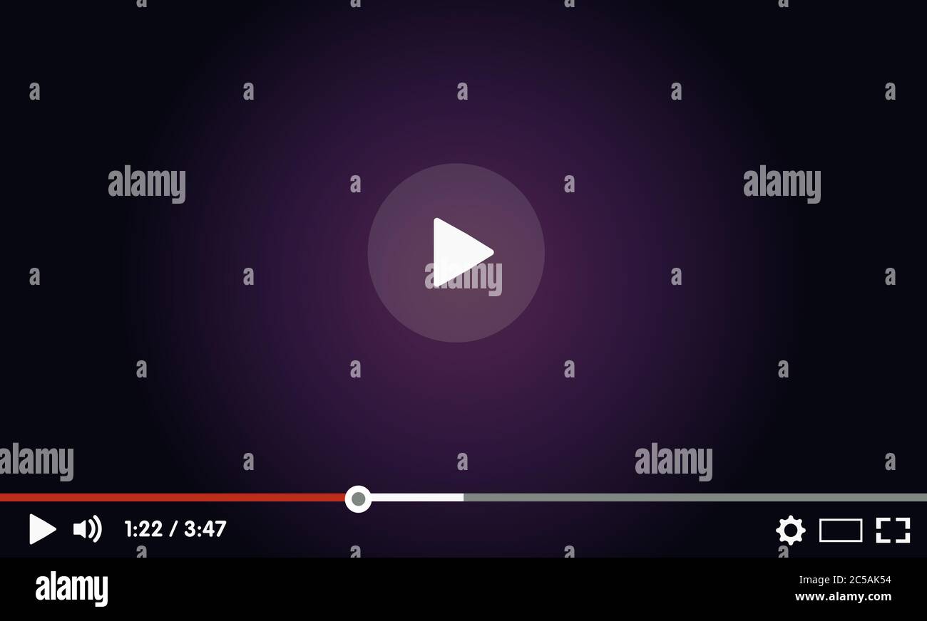 Flat video player template for web and mobile apps. Stock Vector