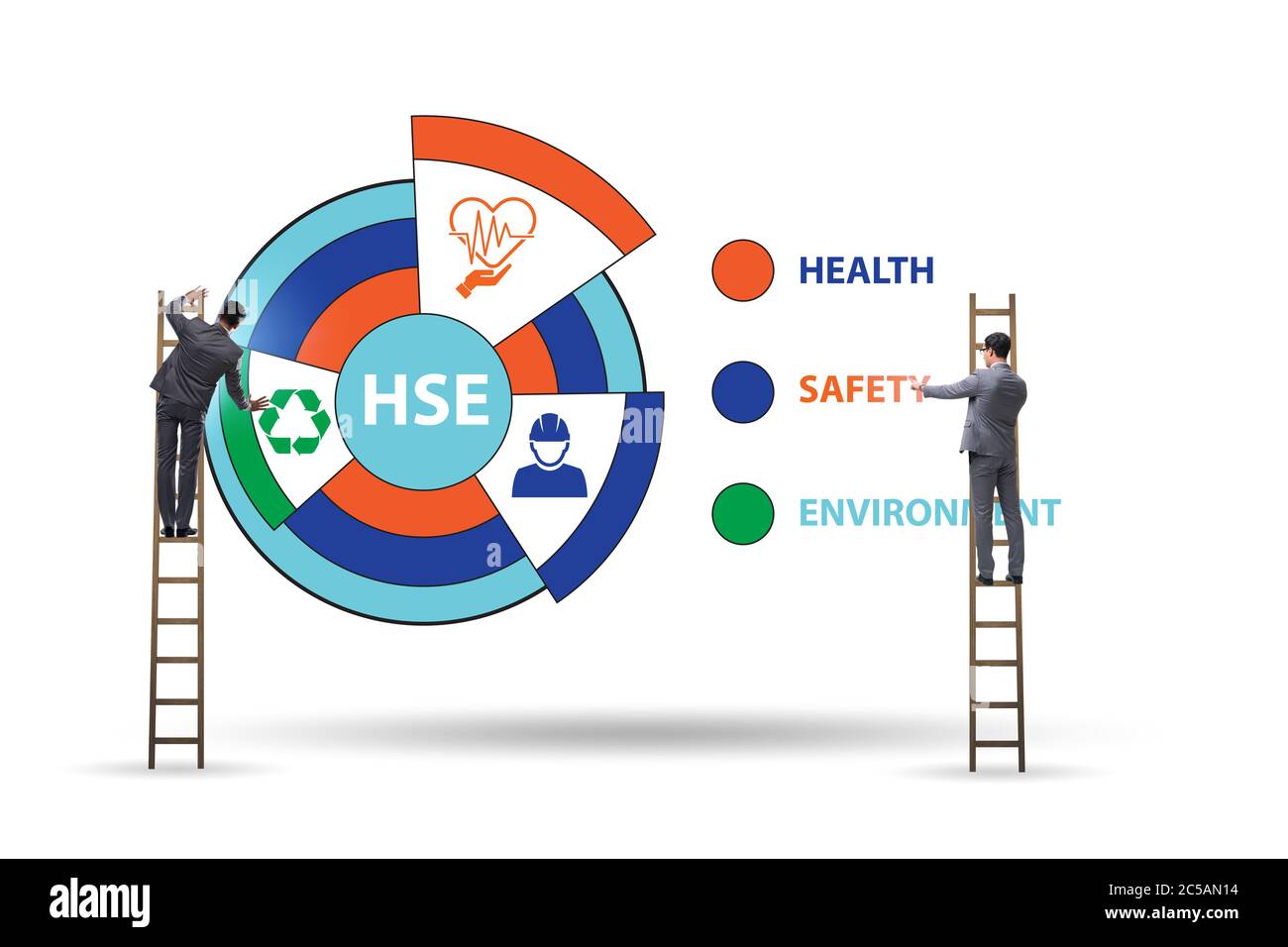 HSE concept for health safety environment with the businessman Stock ...