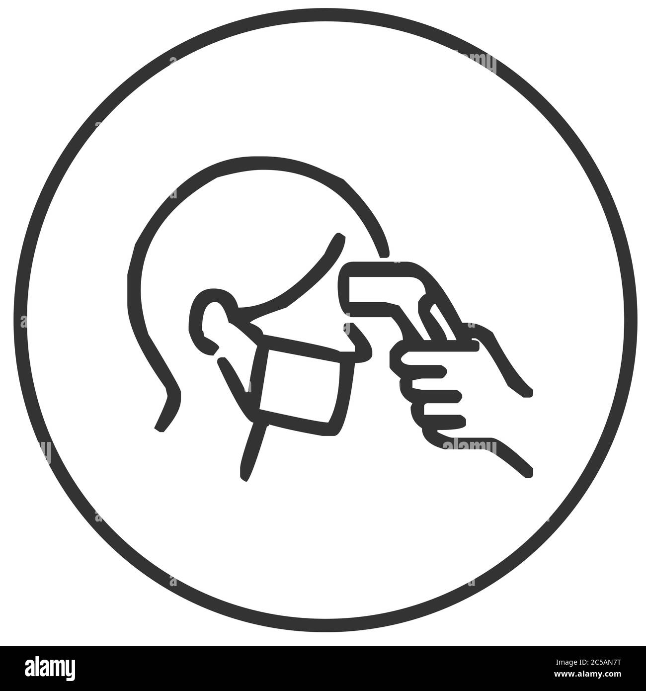 Checking fever with thermal gun icon vector illustration Stock Vector