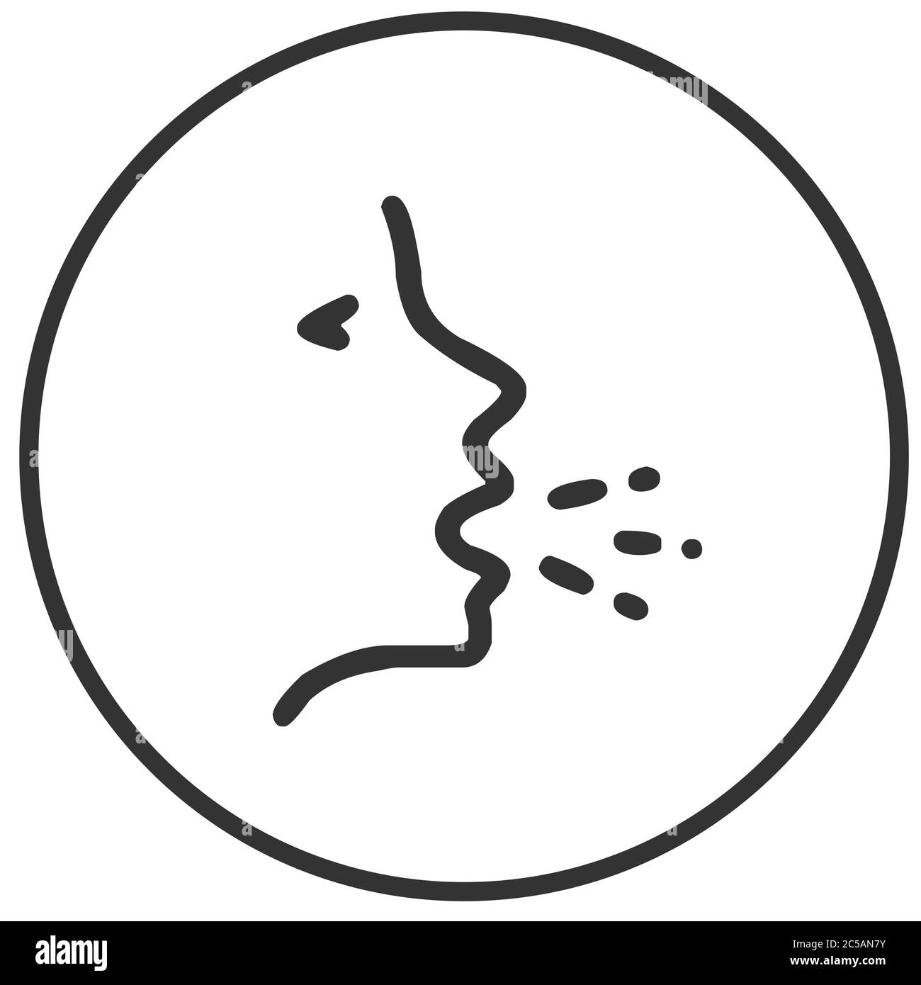 Man coughing icon vector illustration. Symptom of virus Stock Vector