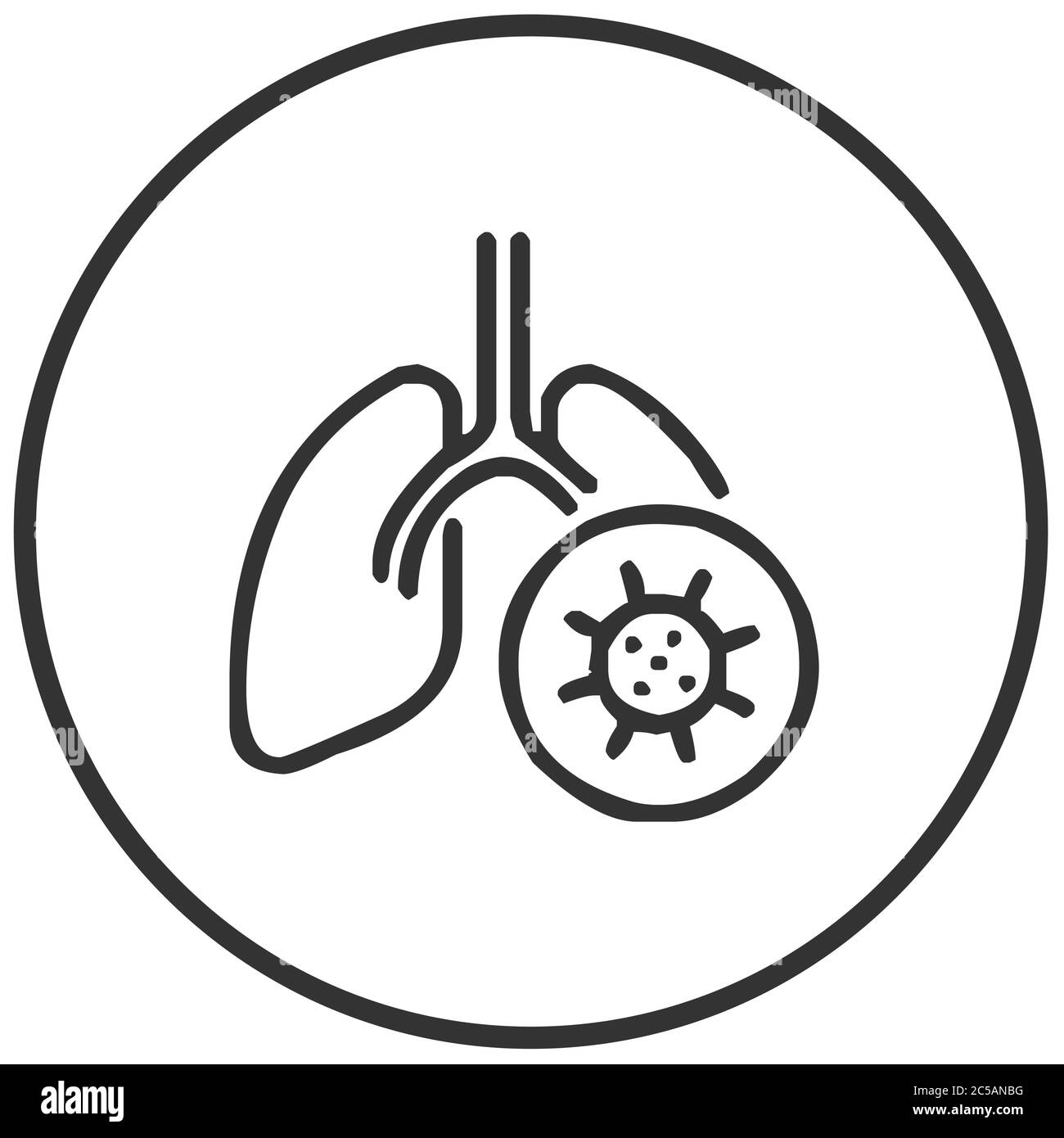 Lungs infected with virus icon vector illustration Stock Vector