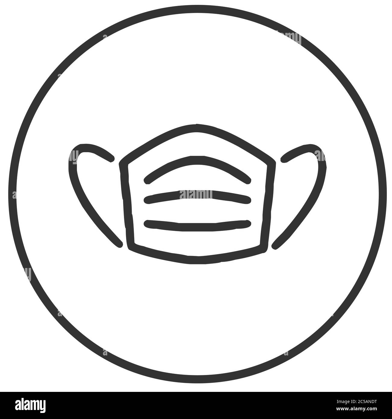 Face Mask inside circular button icon vector illustraion Stock Vector