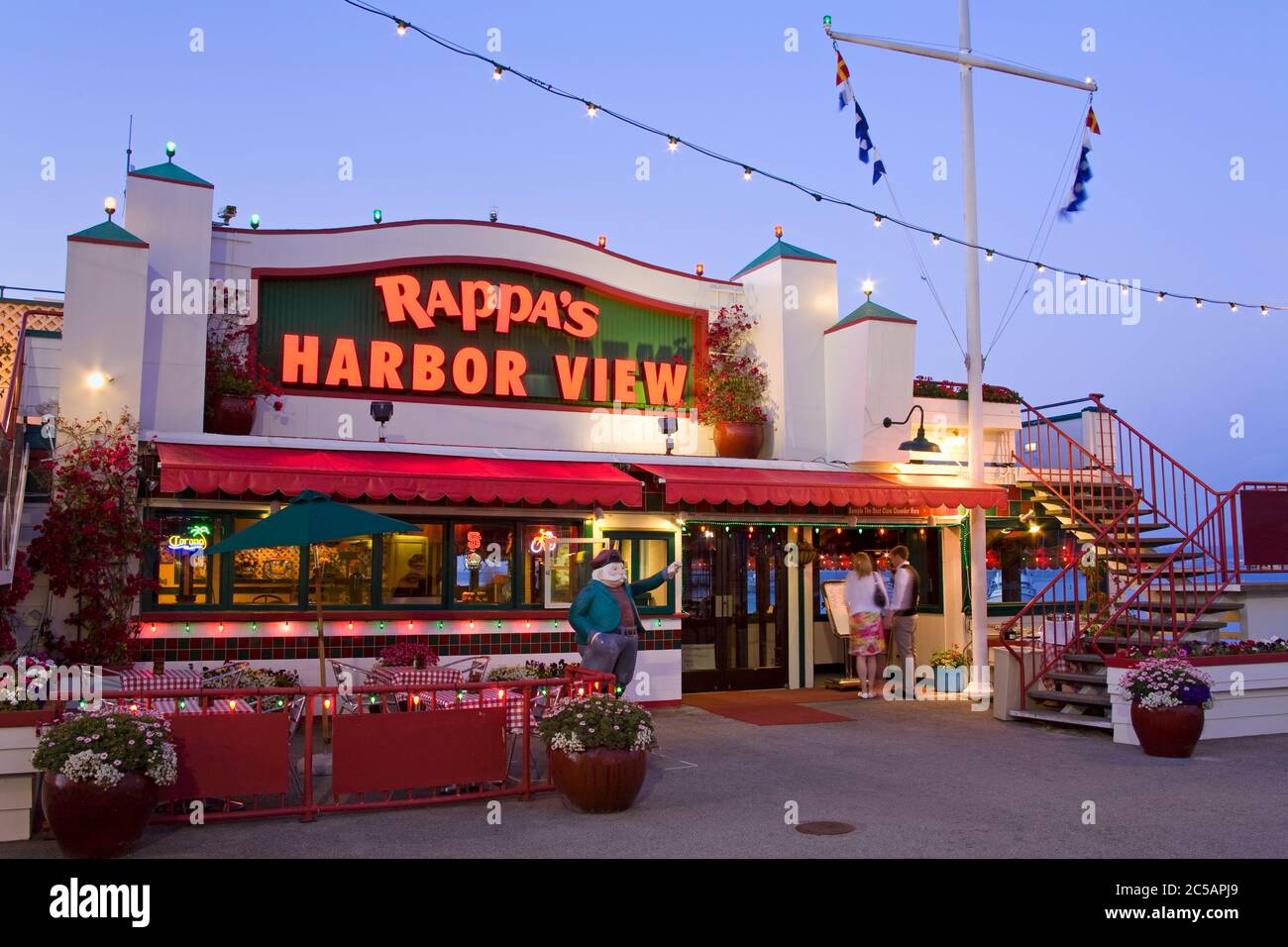 Rappa's Harbor View restaurant on Fisherman's Wharf,Monterey,California,USA Stock Photo