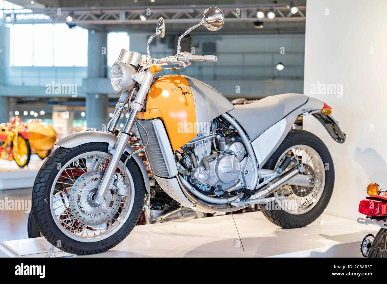 designer Phillipe Starck concept Aprila Moto 6.5 motorcycle 1995 in the  Barber Vintage Motorsports Museum Leeds Alabama USA Stock Photo - Alamy