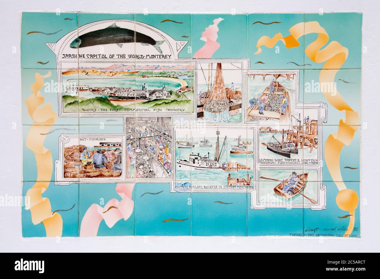 Tile mural in Custom House Plaza,Monterey,California,USA Stock Photo