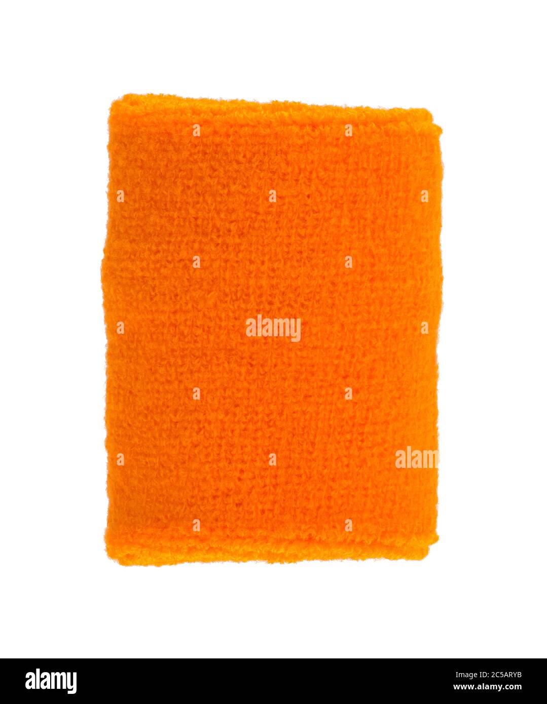 Orange Sports Sweat Band Isolated on White. Stock Photo