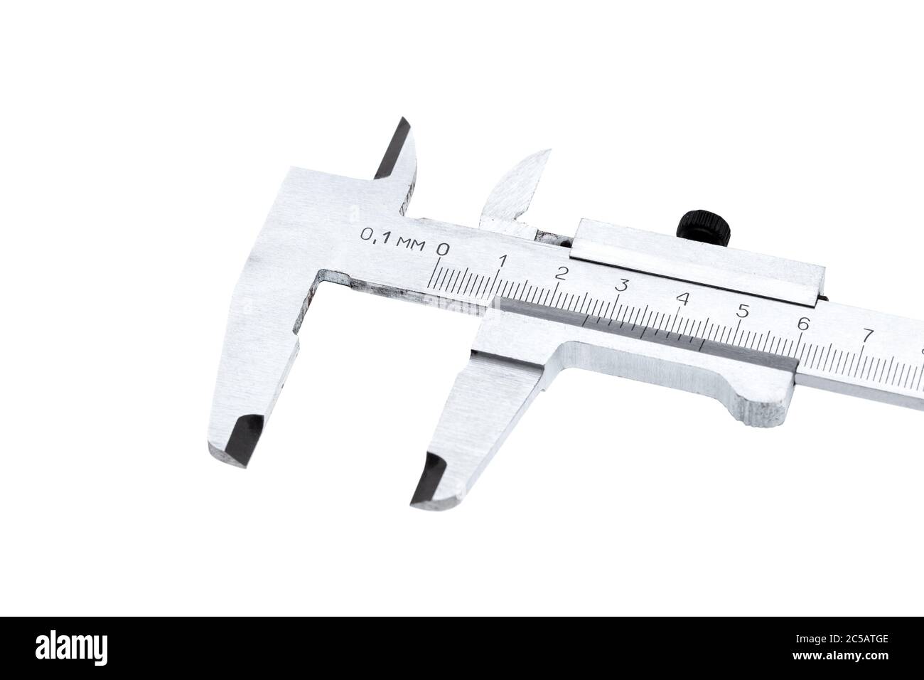 vernier caliper close up tool isolated on a white background. Stock Photo