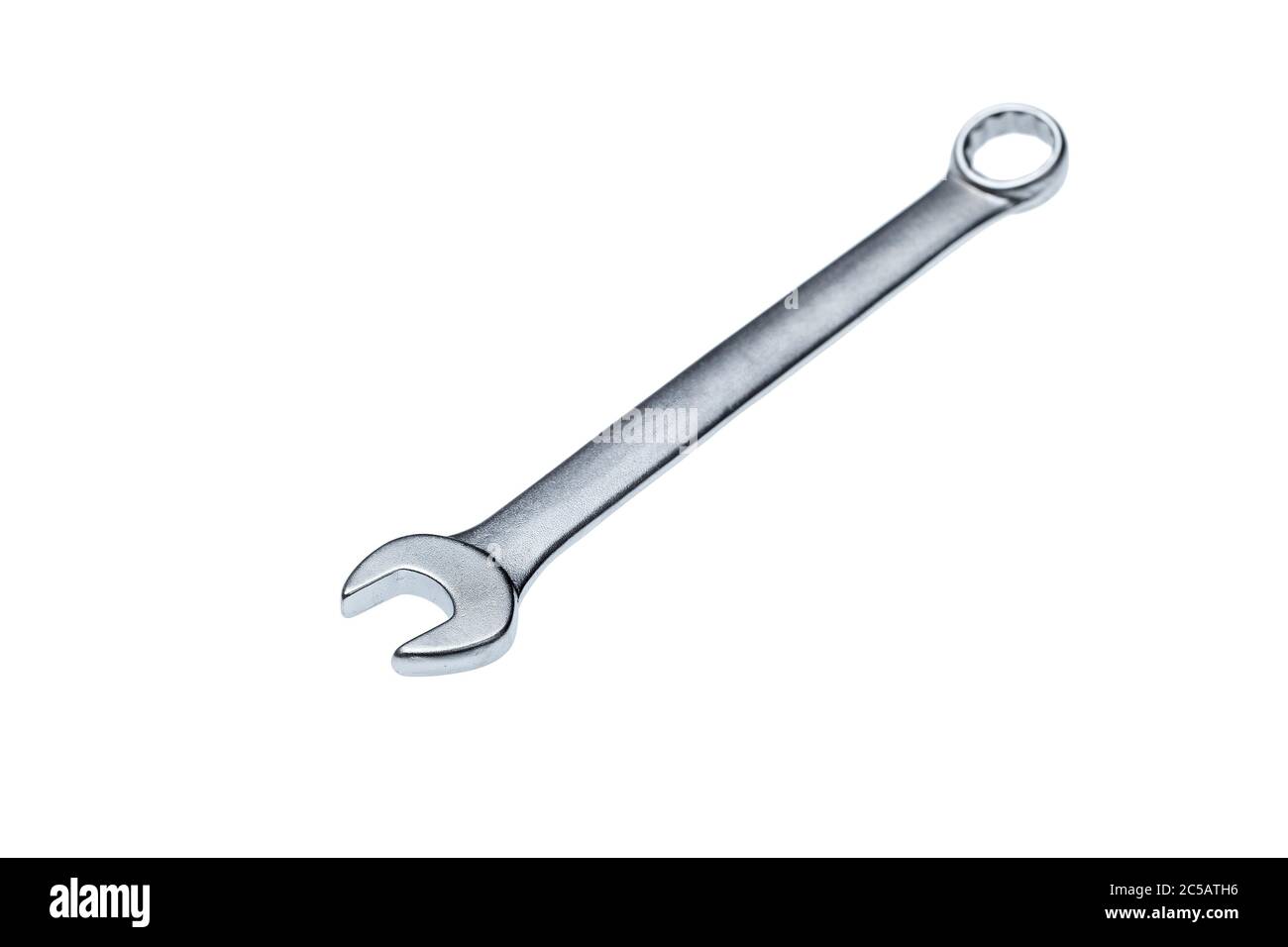spanner wrench isolated on white background, mechanic hand tool. Stock Photo