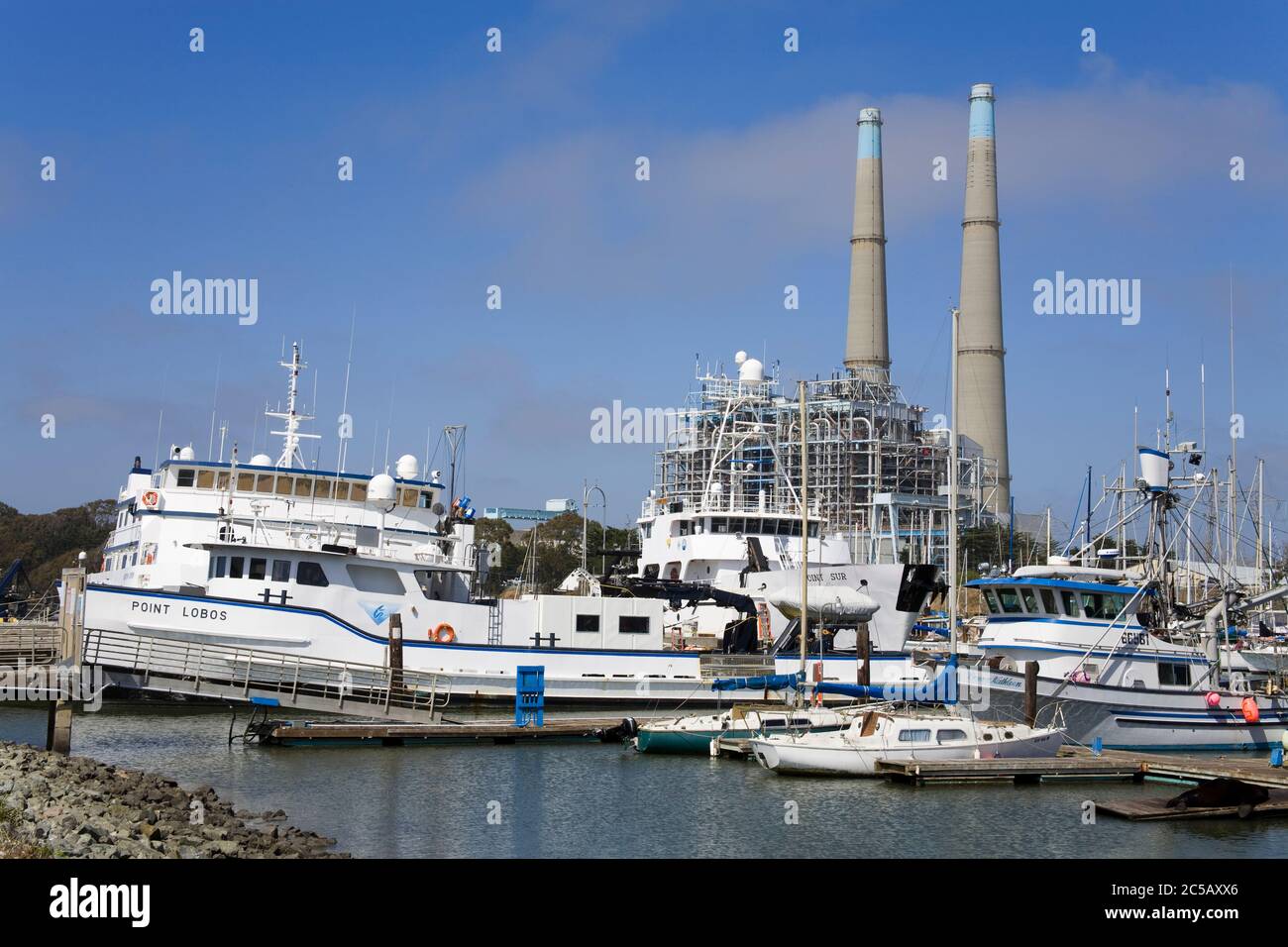 Moss Landing Power Plant & boat marina,Monterey County,California,USA Stock Photo Alamy