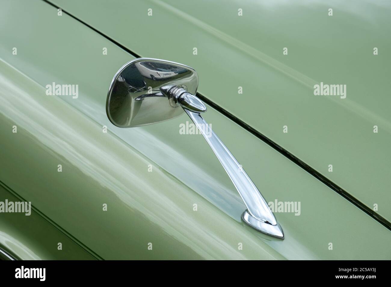 Classic car wing mirror detail Stock Photo