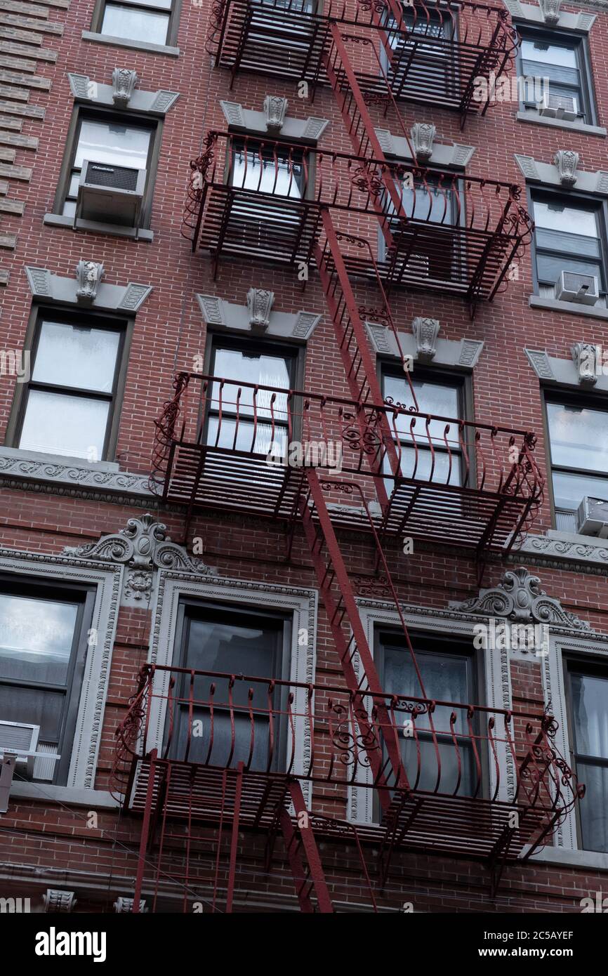 New York fire escapes Stock Photo