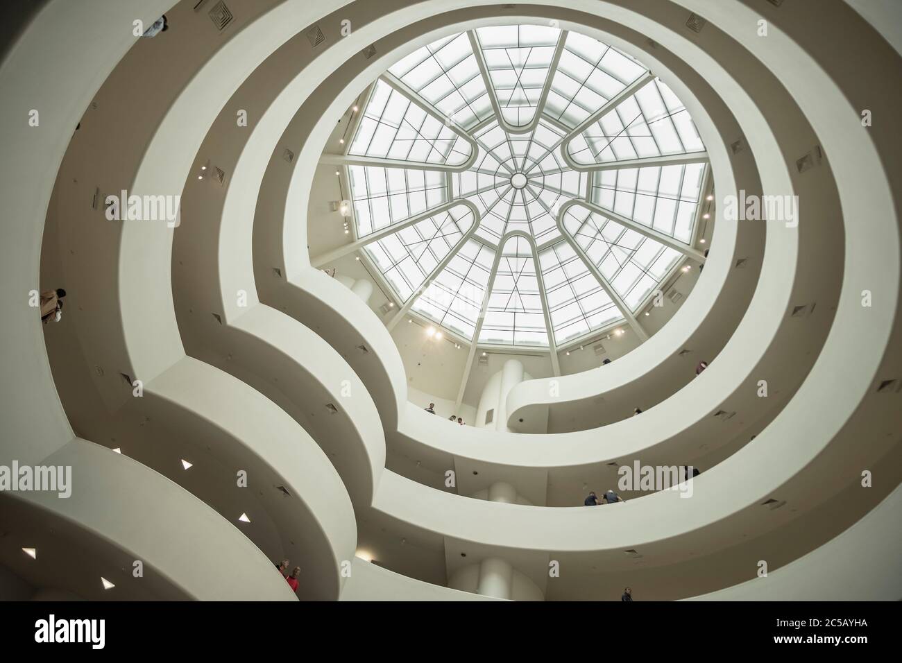 Interior of the Guggenheim Museum in New York, Mono Stock Photo