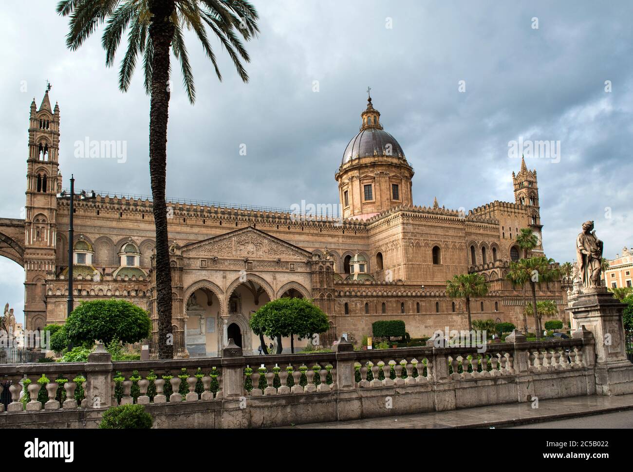 Cathedral of Palermo is one of the most important architectural monuments in Sicily; built in 1184 by the Normans on a Muslim Mosque, Sicily, Italy Stock Photo