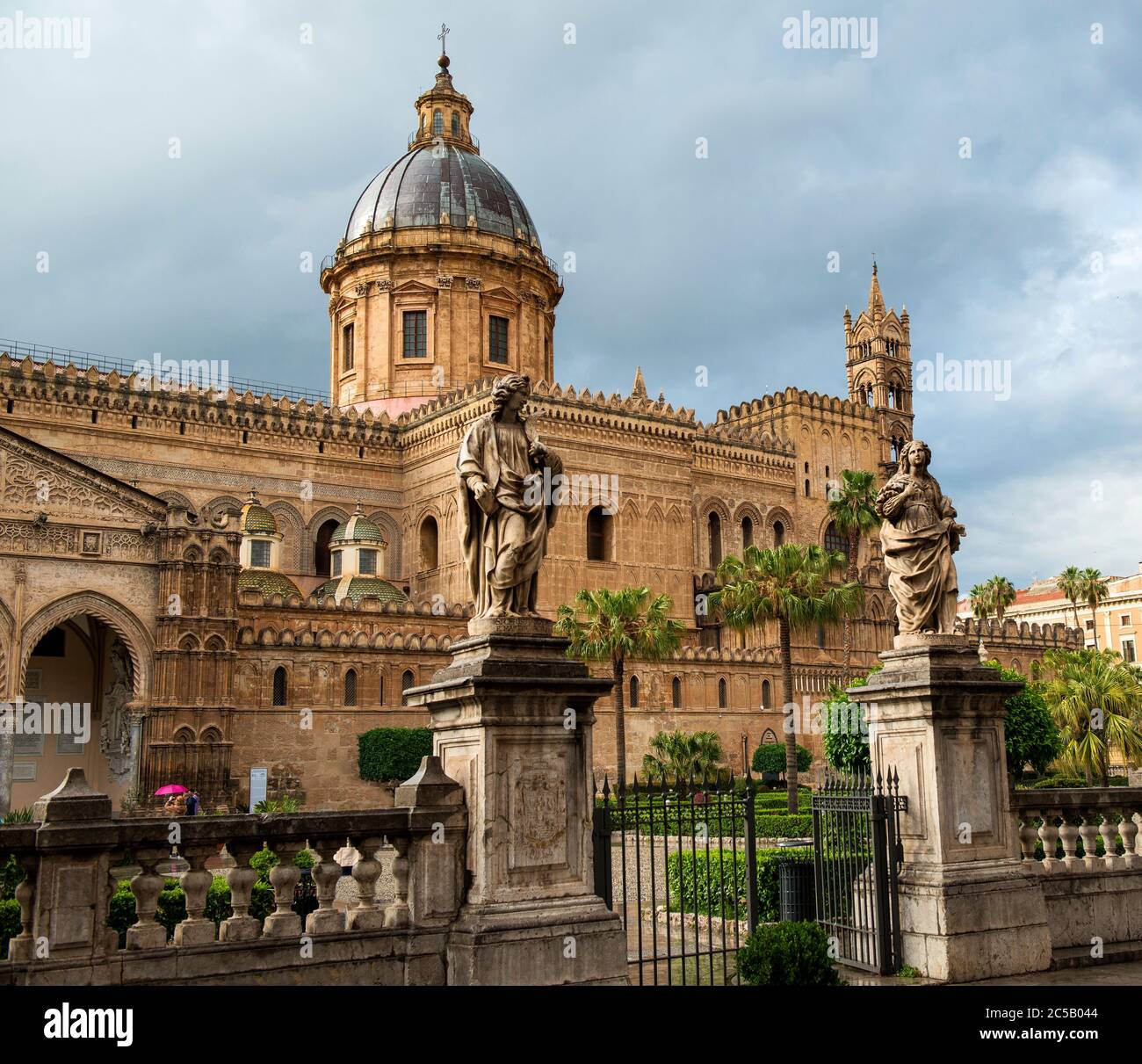 Cathedral of Palermo is one of the most important architectural monuments in Sicily; built in 1184 by the Normans on a Muslim Mosque, Sicily, Italy Stock Photo