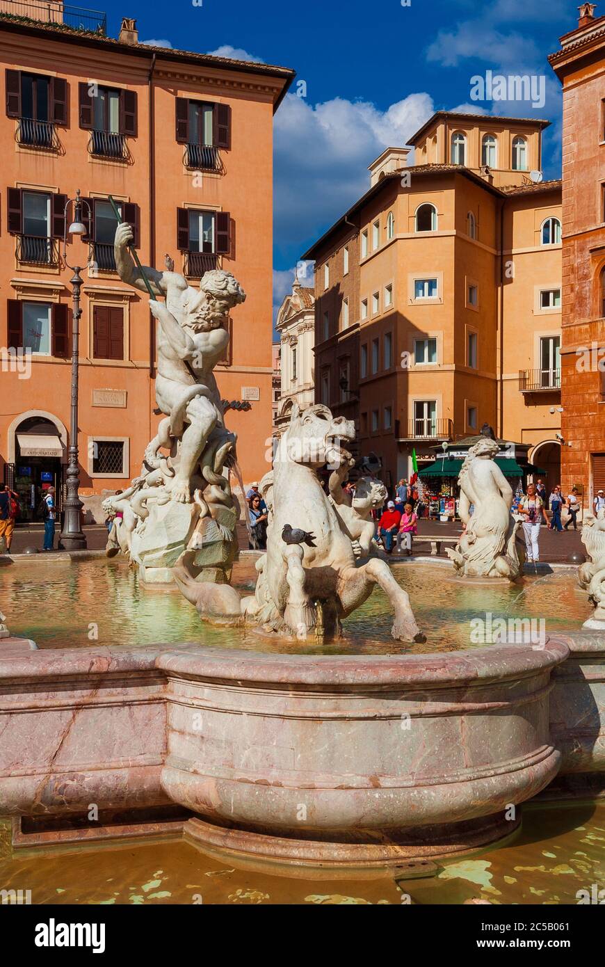 Tourists around the beautiful Fountain of the Neptune in Piazza Navona square Stock Photo Alamy Tourists around the beautiful Fountain of the Neptune in Piazza Navona square Stock Photo Alamy