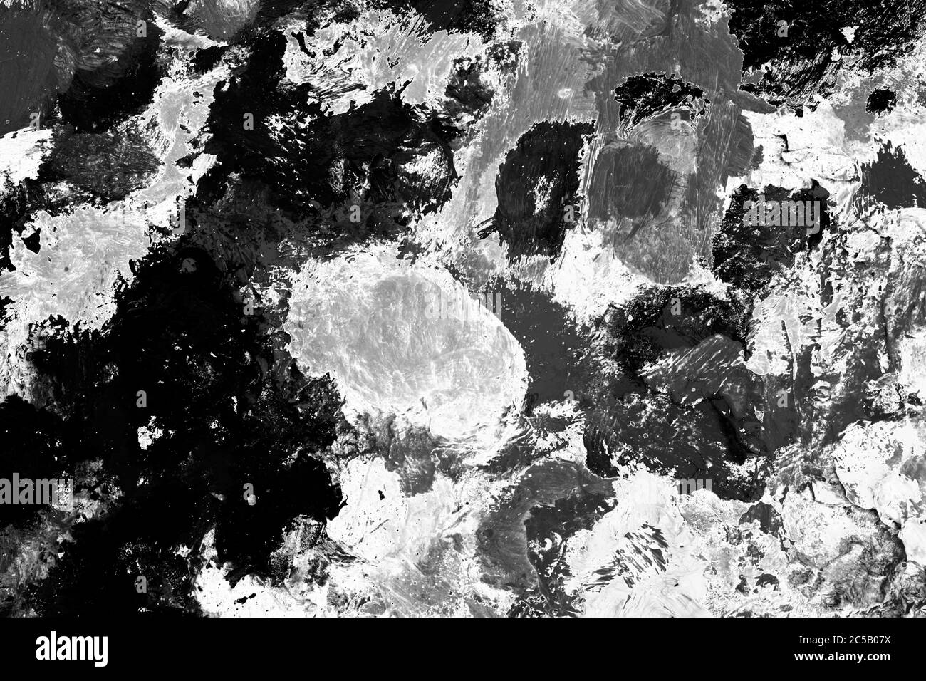 An abstract texture effect background of an artist palette black & white monochrome image Stock Photo