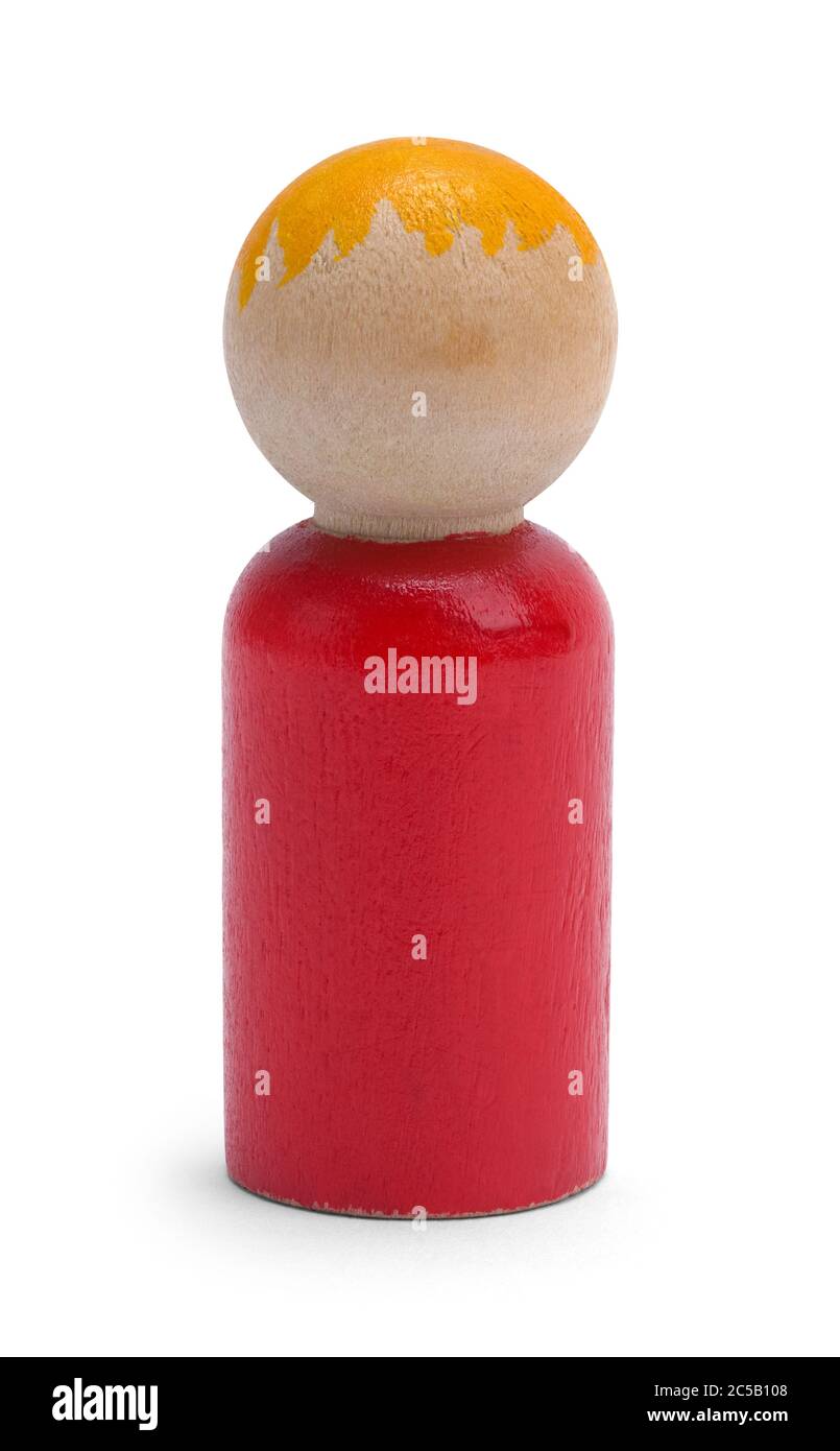 Wood Toy Doll Figurine Isolated on White Stock Photo - Alamy
