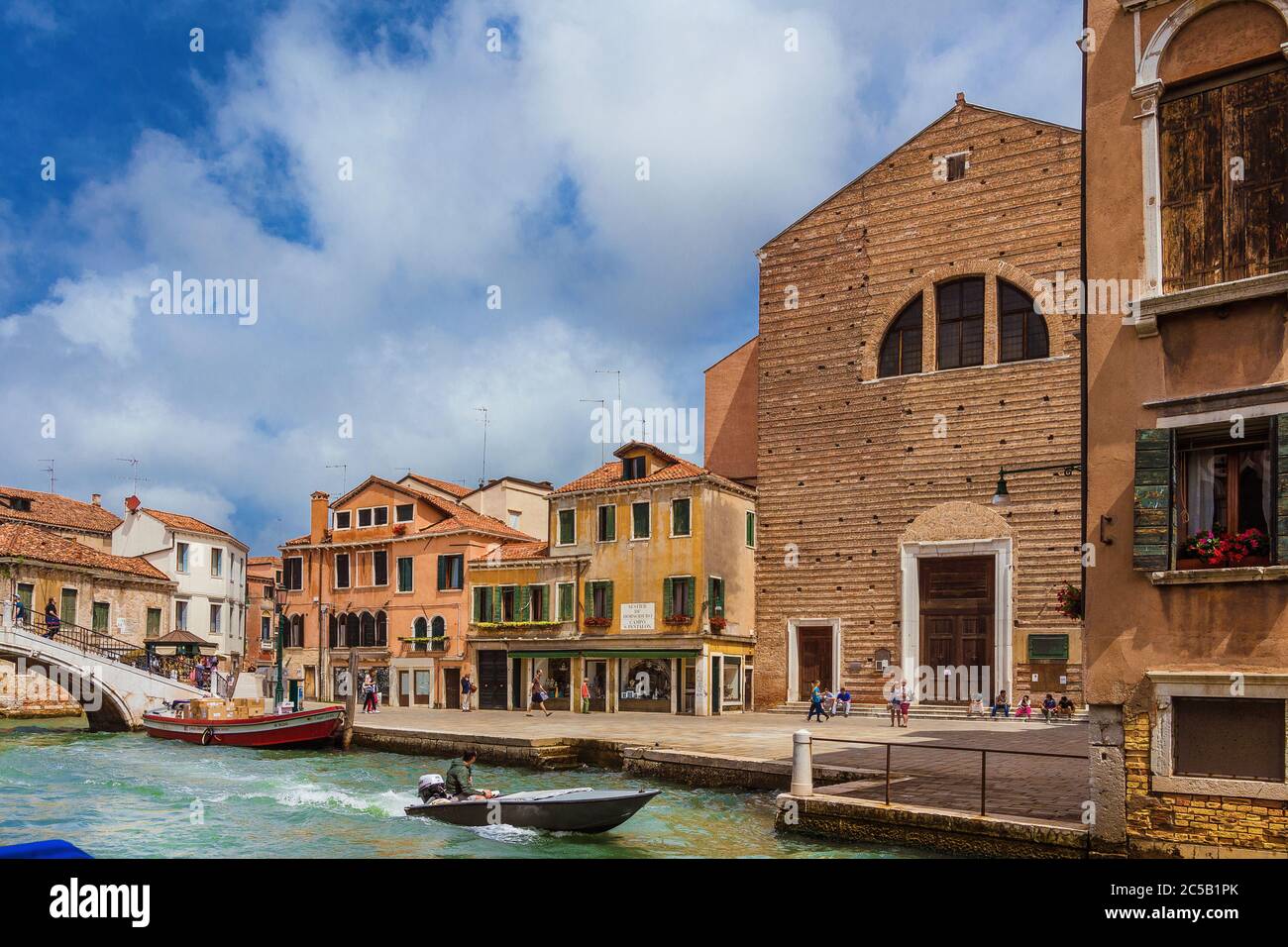 View of Campo San Pantalon Square from Rio Ca Foscari canal in Venice  historic center Stock Photo - Alamy