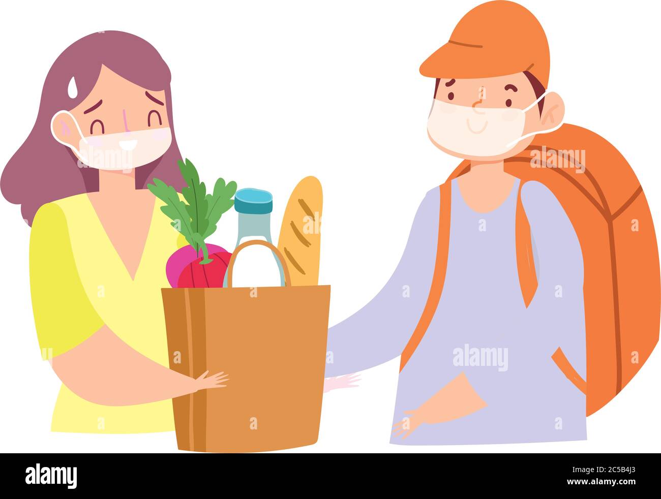 safe delivery at home during coronavirus covid 19 , courier man and