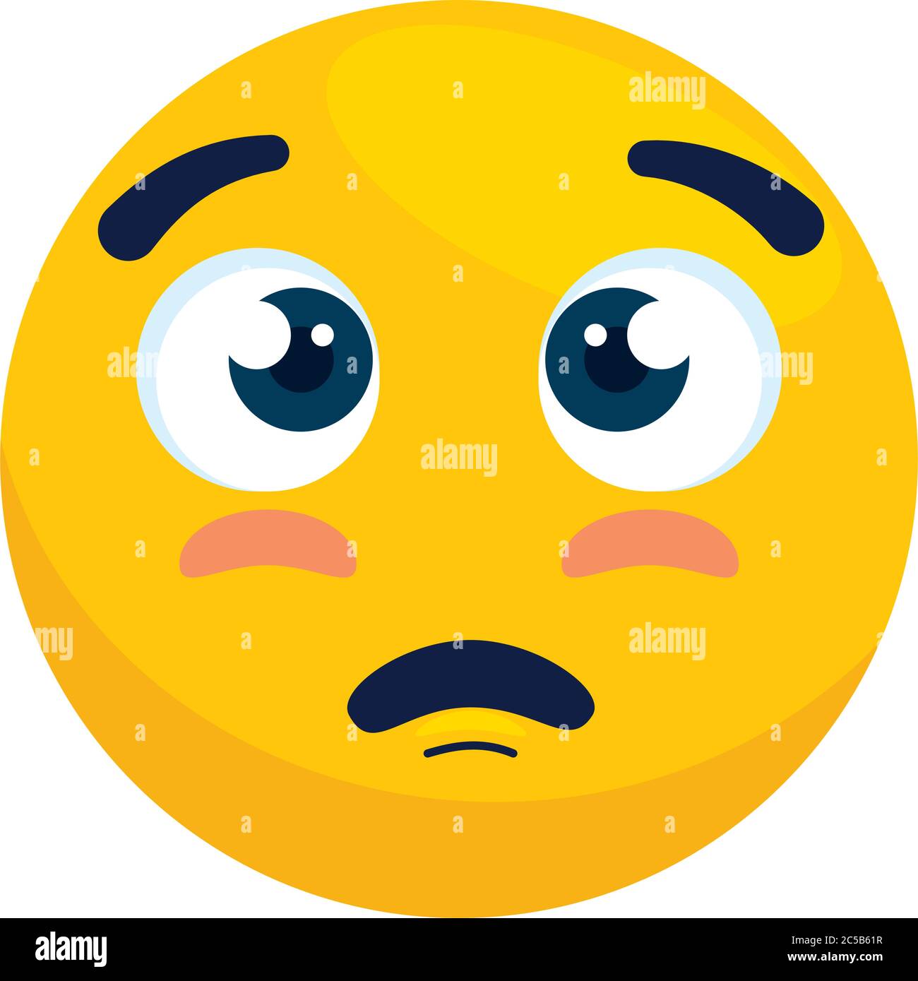 emoji with eyes open and face of please, face yellow with face of please,  on white background Stock Vector Image & Art - Alamy