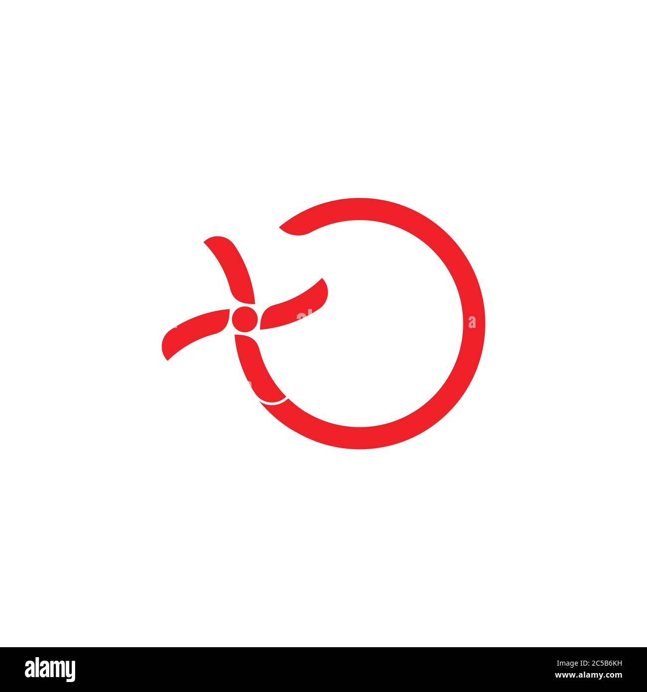 circle geometric turbine logo vector Stock Vector