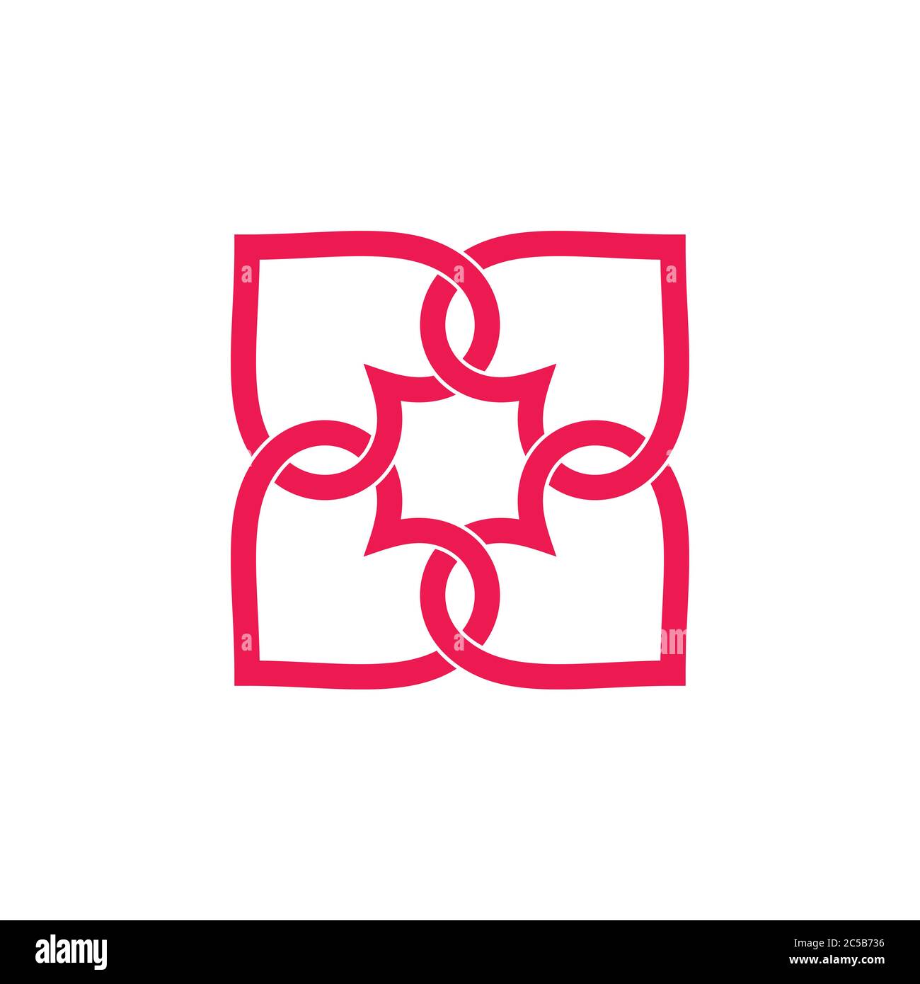 colorful linked love shape geometric linear logo vector Stock Vector