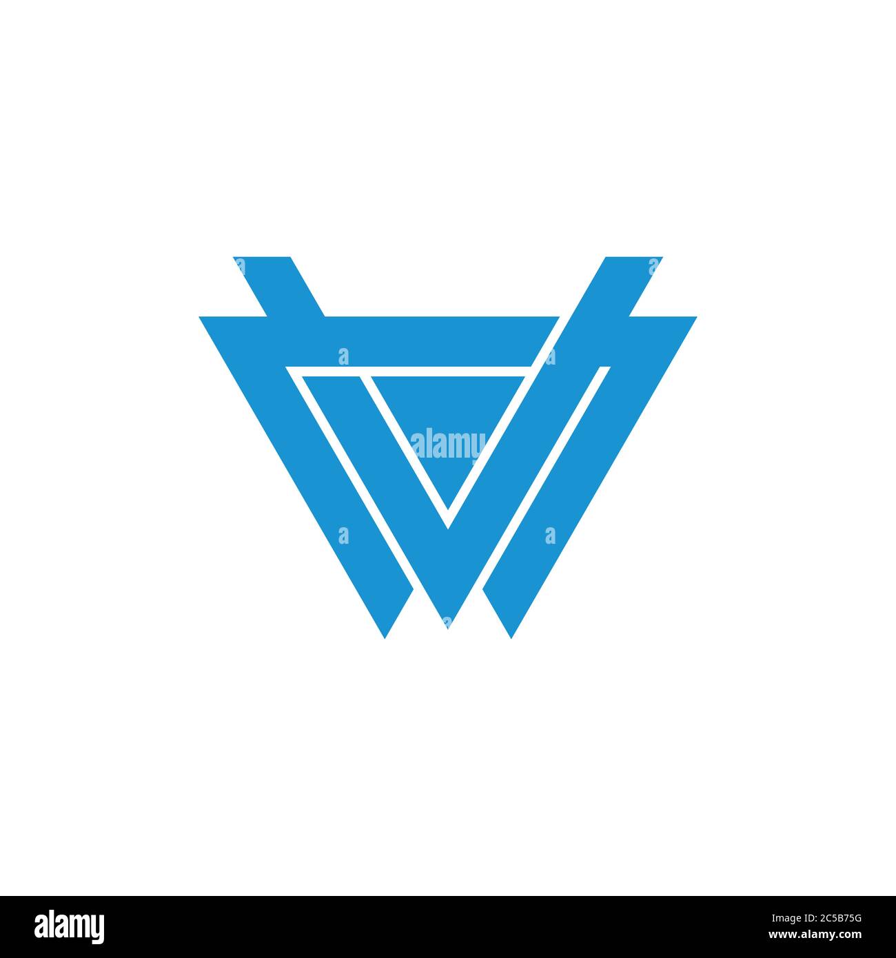 letter vw triangle geometric logo vector Stock Vector