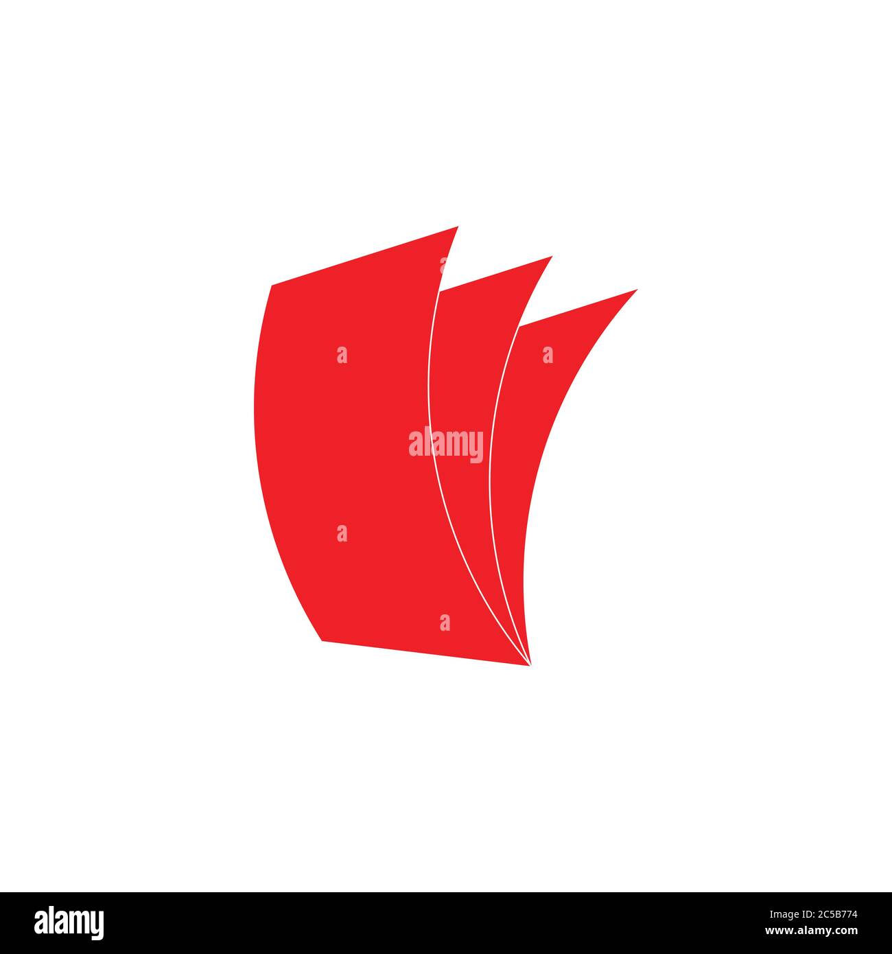 simple 3d flat geometric paper notes logo vector Stock Vector