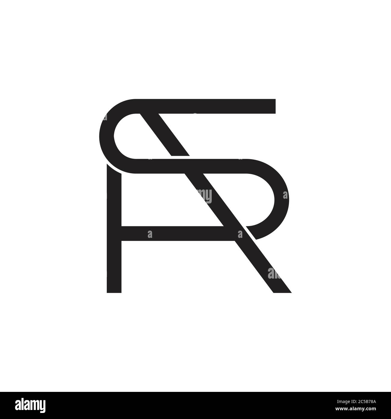 letter sr linked line geometric logo vector Stock Vector