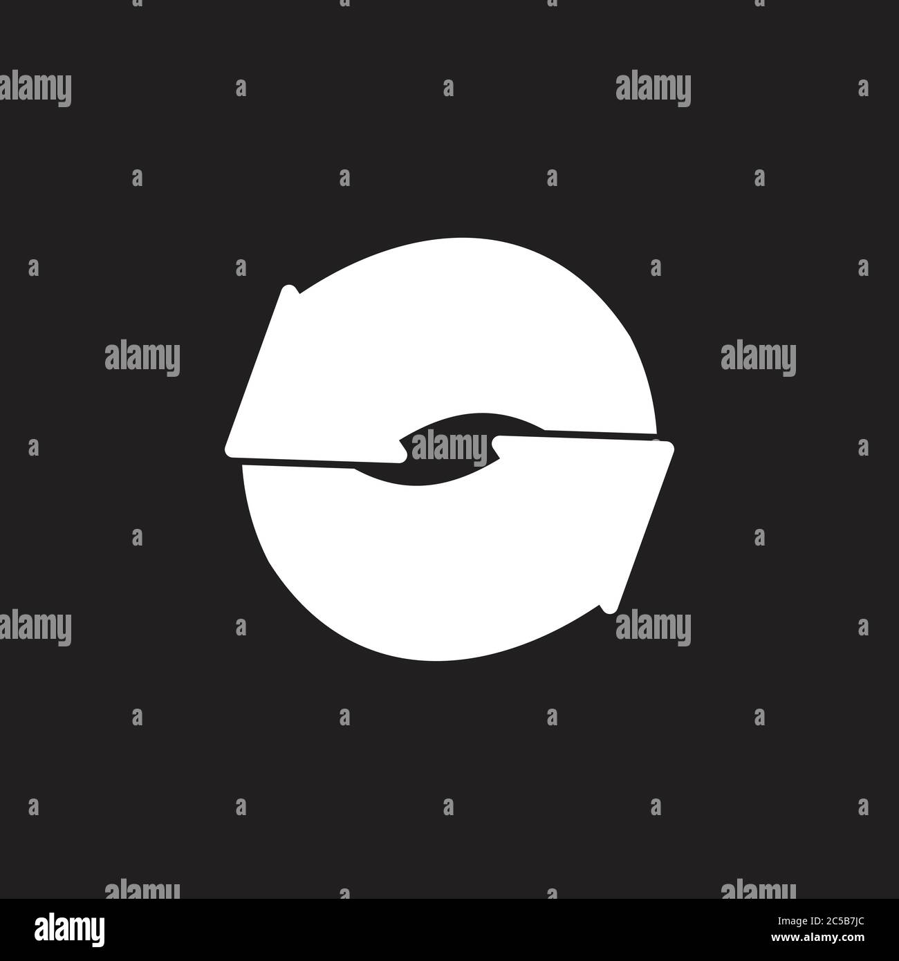 rotate two arrows geometric logo vector Stock Vector