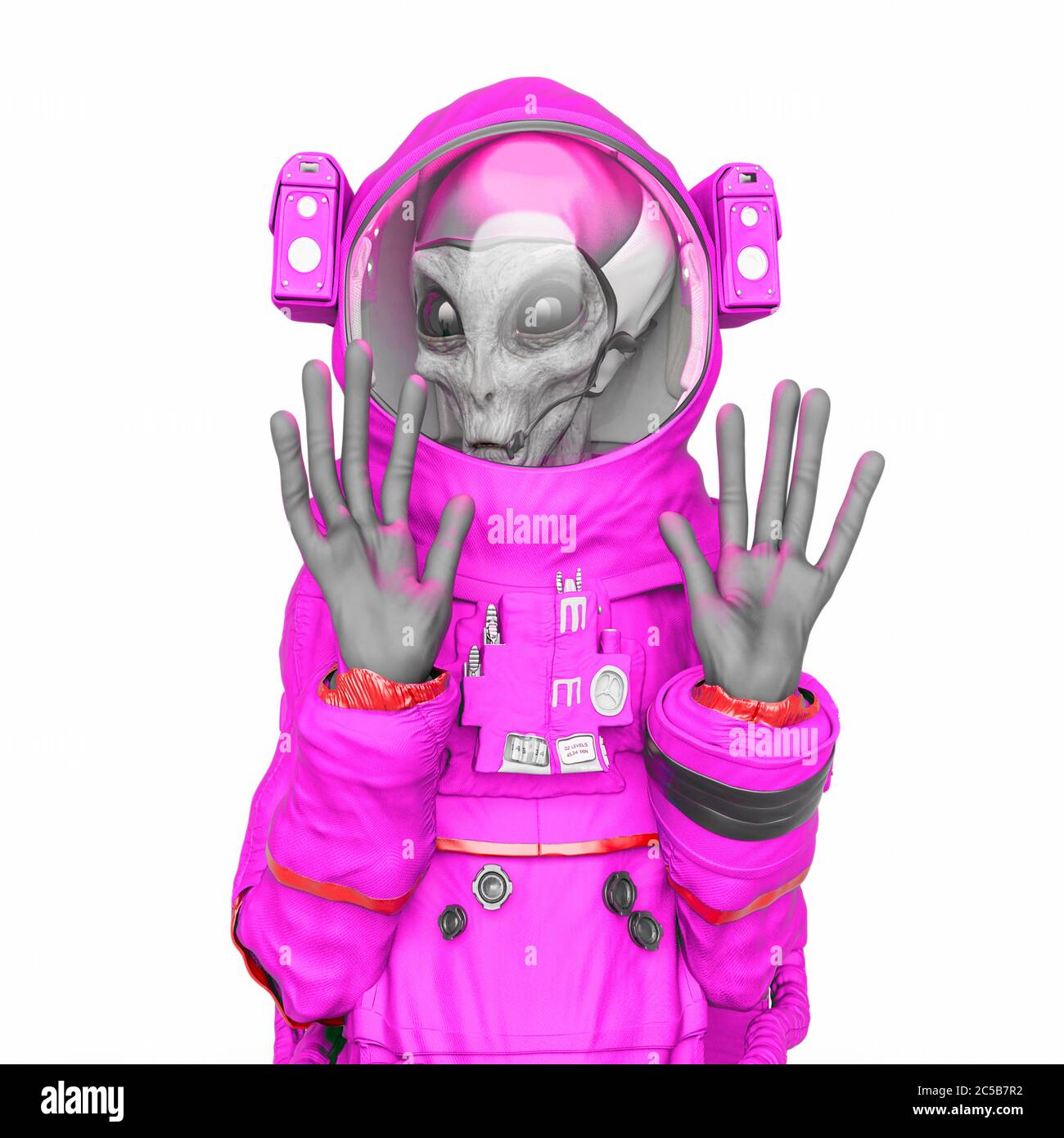 alien astronaut in badass meme pose, 3d illustration Stock Photo - Alamy