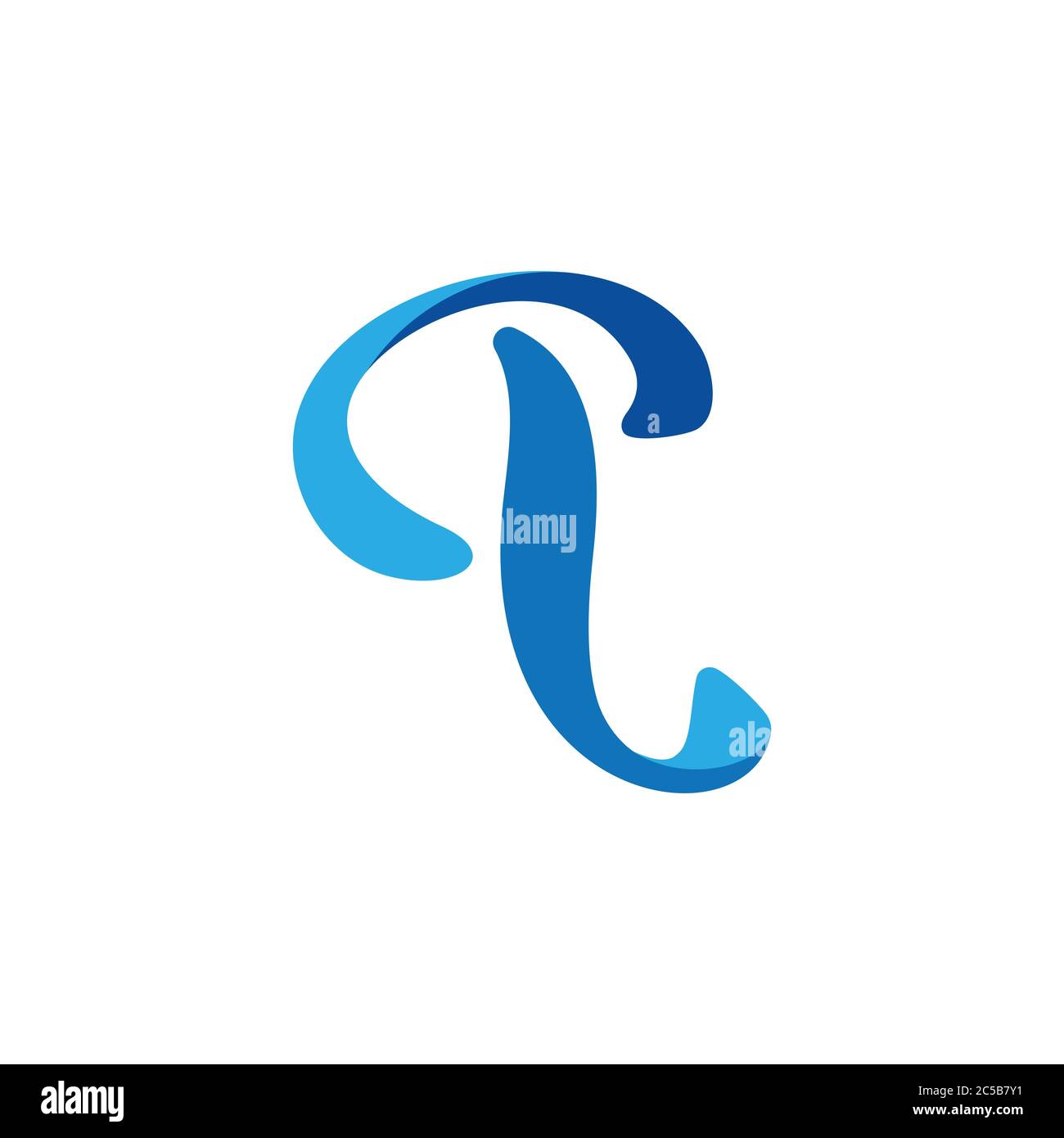 letter q 3d curves gradient flat logo vector Stock Vector