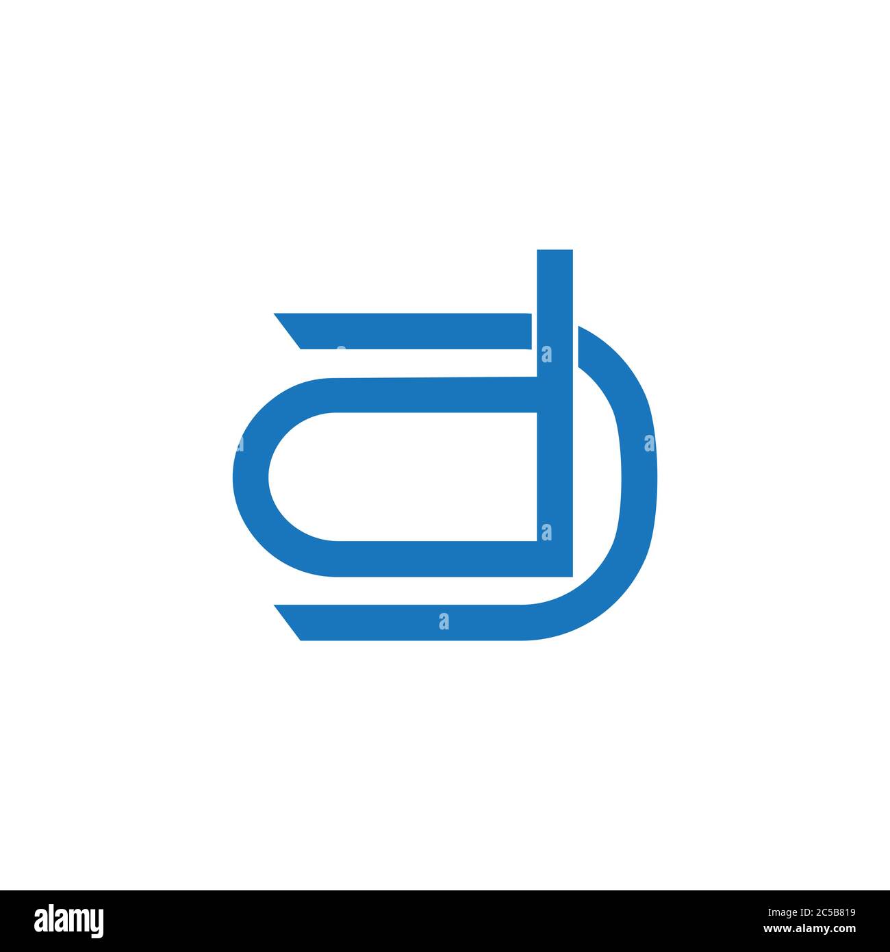 letter cd simple linked geometric symbol vector Stock Vector